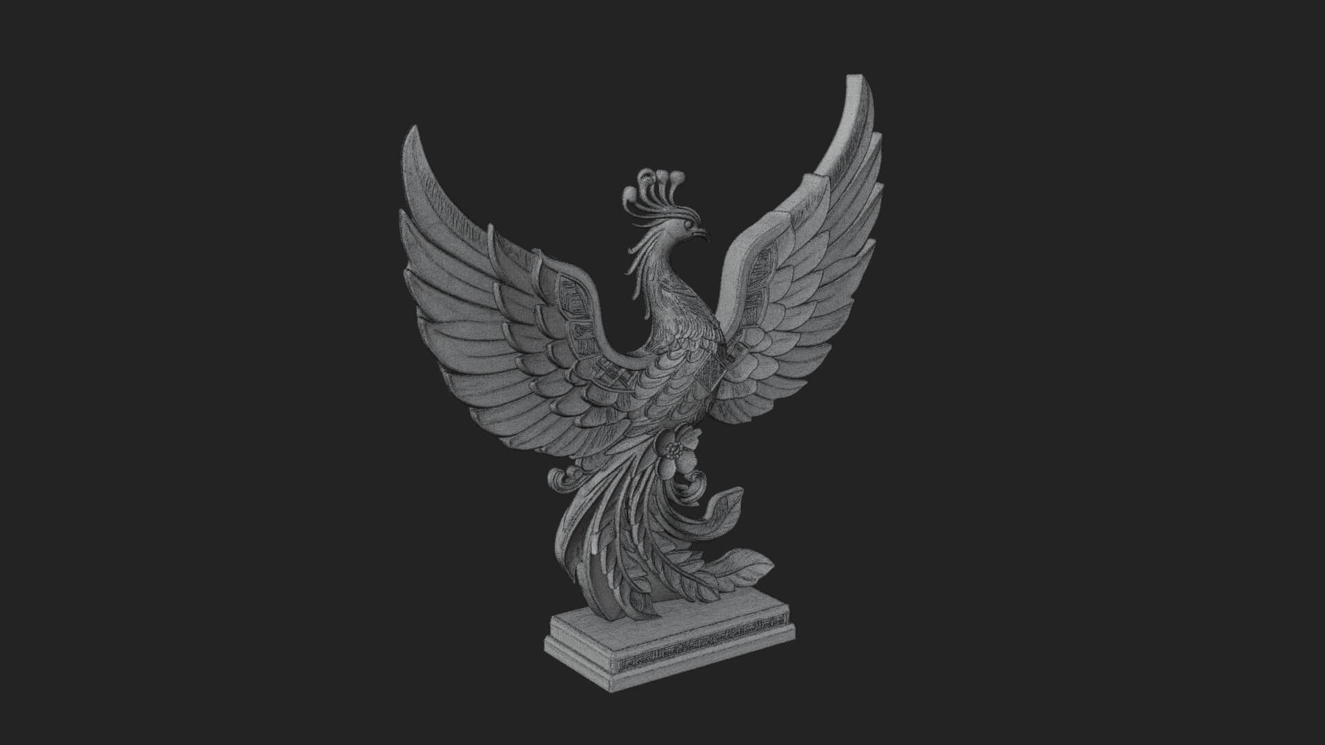 Rising Phoenix Bird Statue Design 10 3D Print Model 3D Model