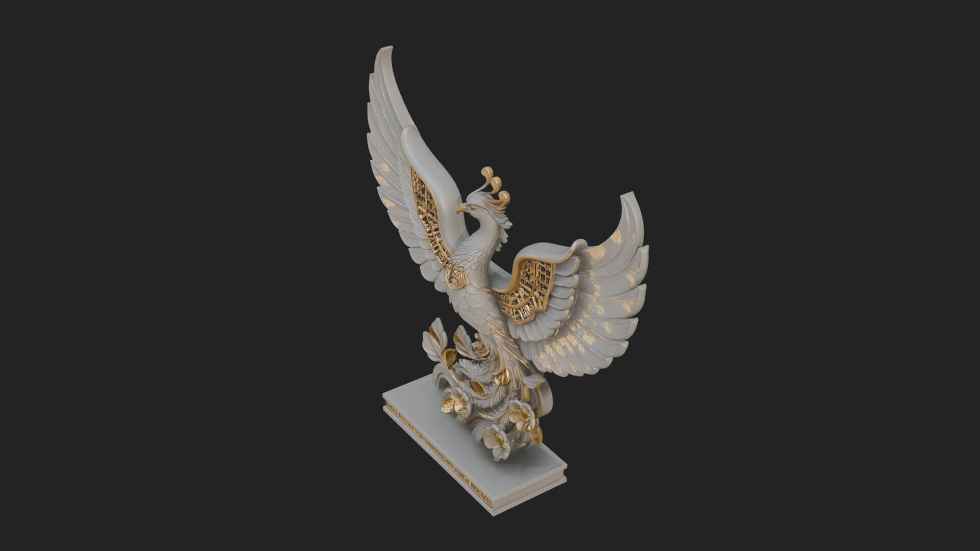 Rising Phoenix Bird Statue Design 11 3D Print Model 3D Model