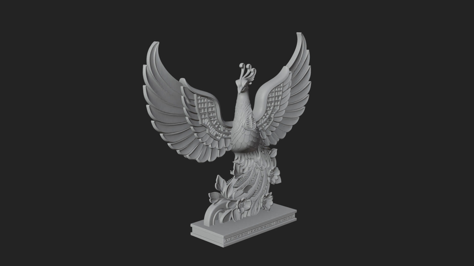Rising Phoenix Bird Statue Design 11 3D Print Model 3D Model