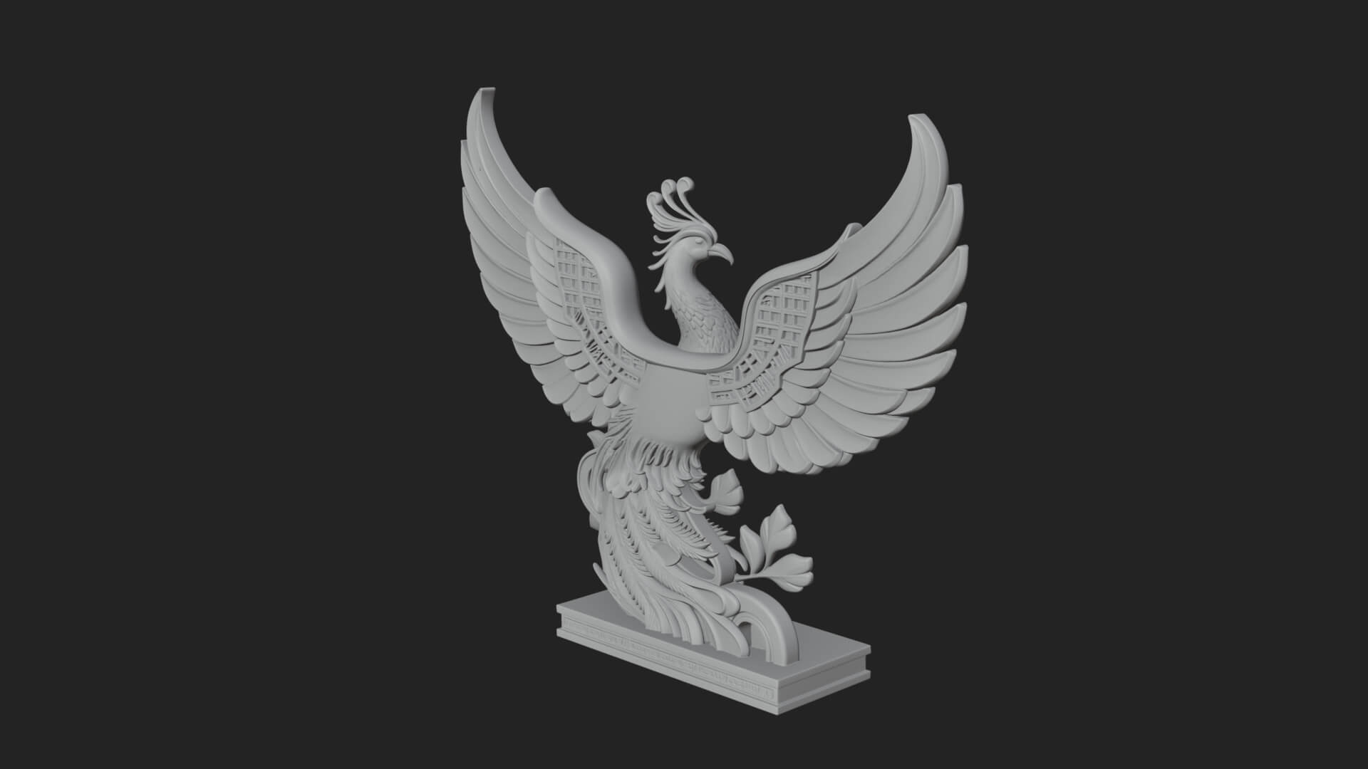 Rising Phoenix Bird Statue Design 11 3D Print Model 3D Model