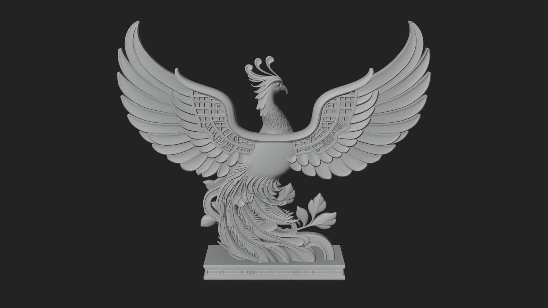 Rising Phoenix Bird Statue Design 11 3D Print Model 3D Model
