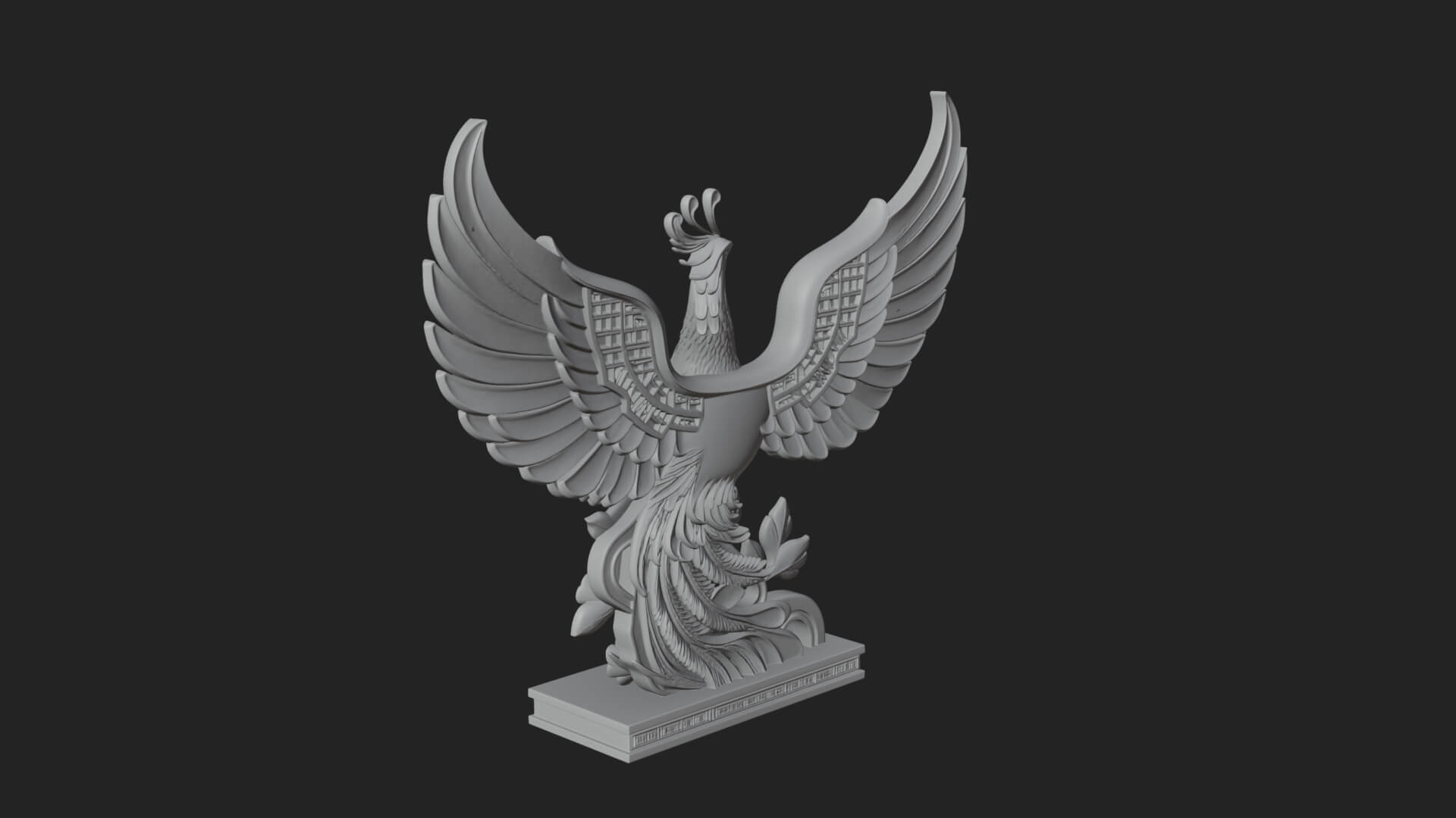 Rising Phoenix Bird Statue Design 11 3D Print Model 3D Model