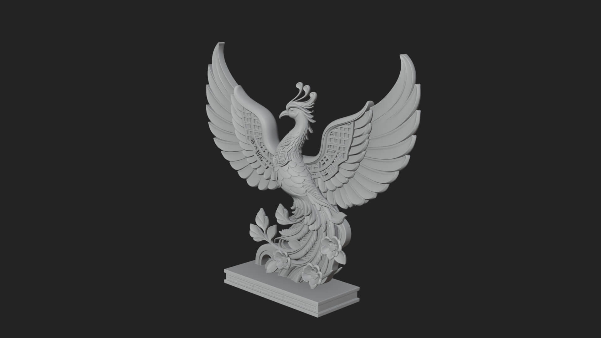 Rising Phoenix Bird Statue Design 11 3D Print Model 3D Model