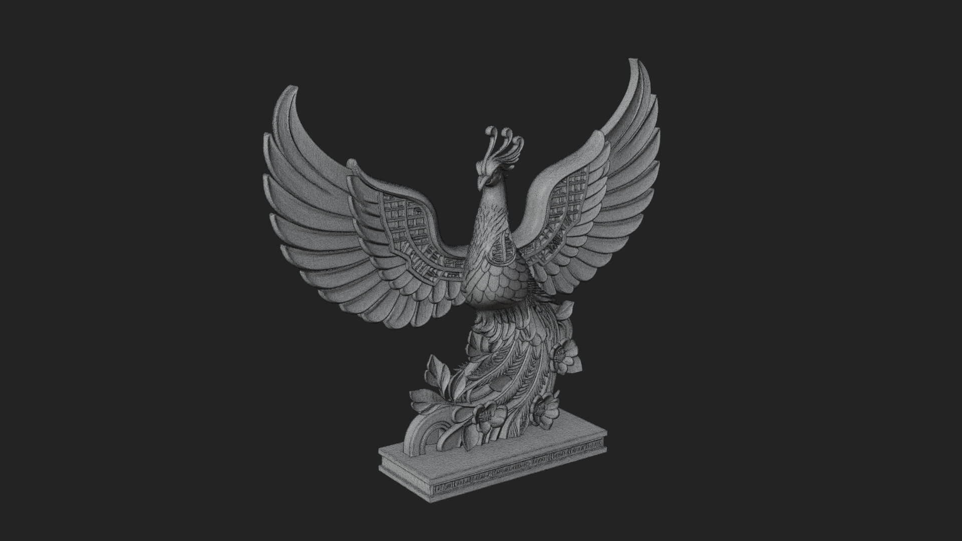 Rising Phoenix Bird Statue Design 11 3D Print Model 3D Model