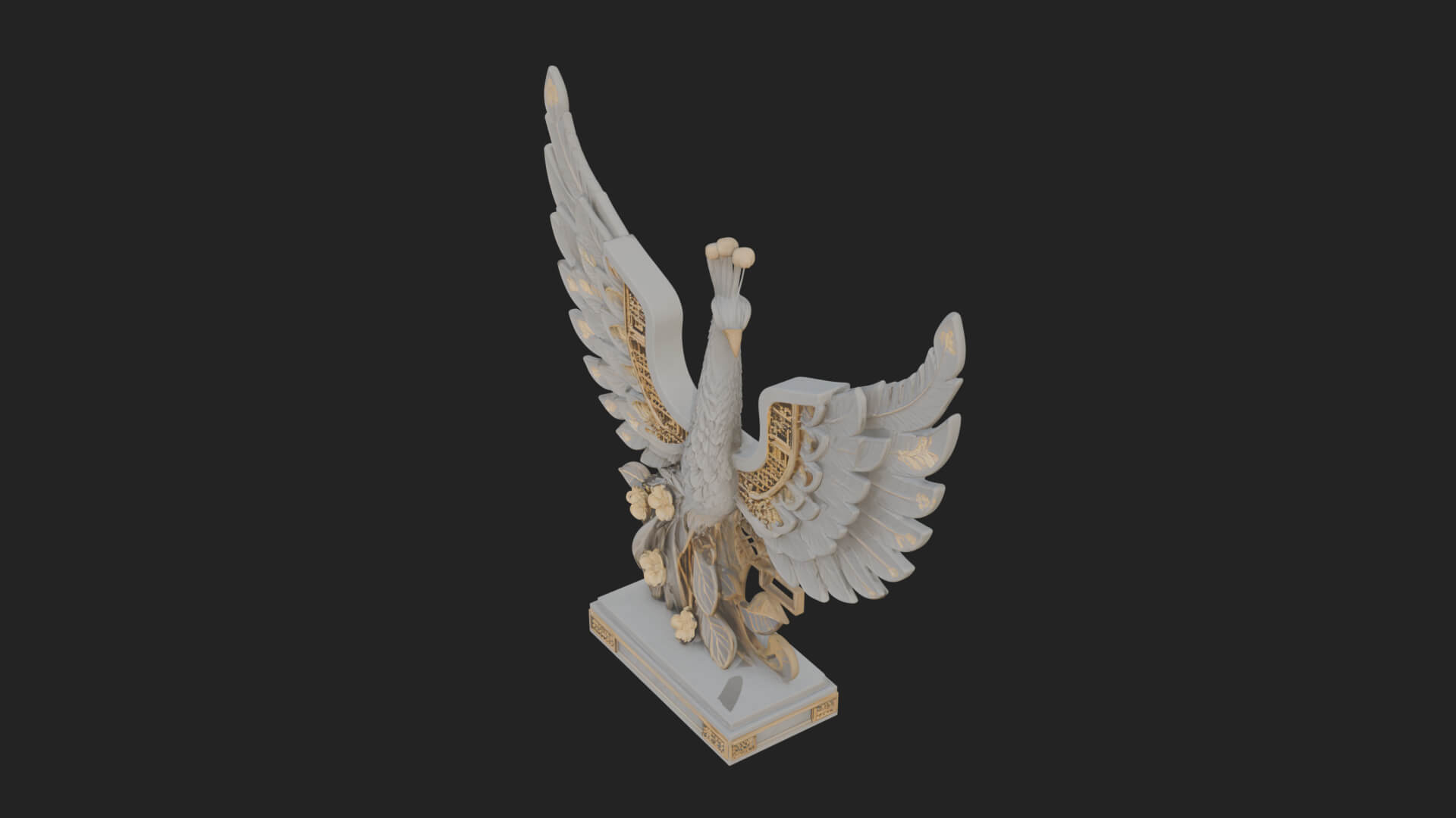 Rising Phoenix Bird Statue Design 12 3D Print Model 3D Model