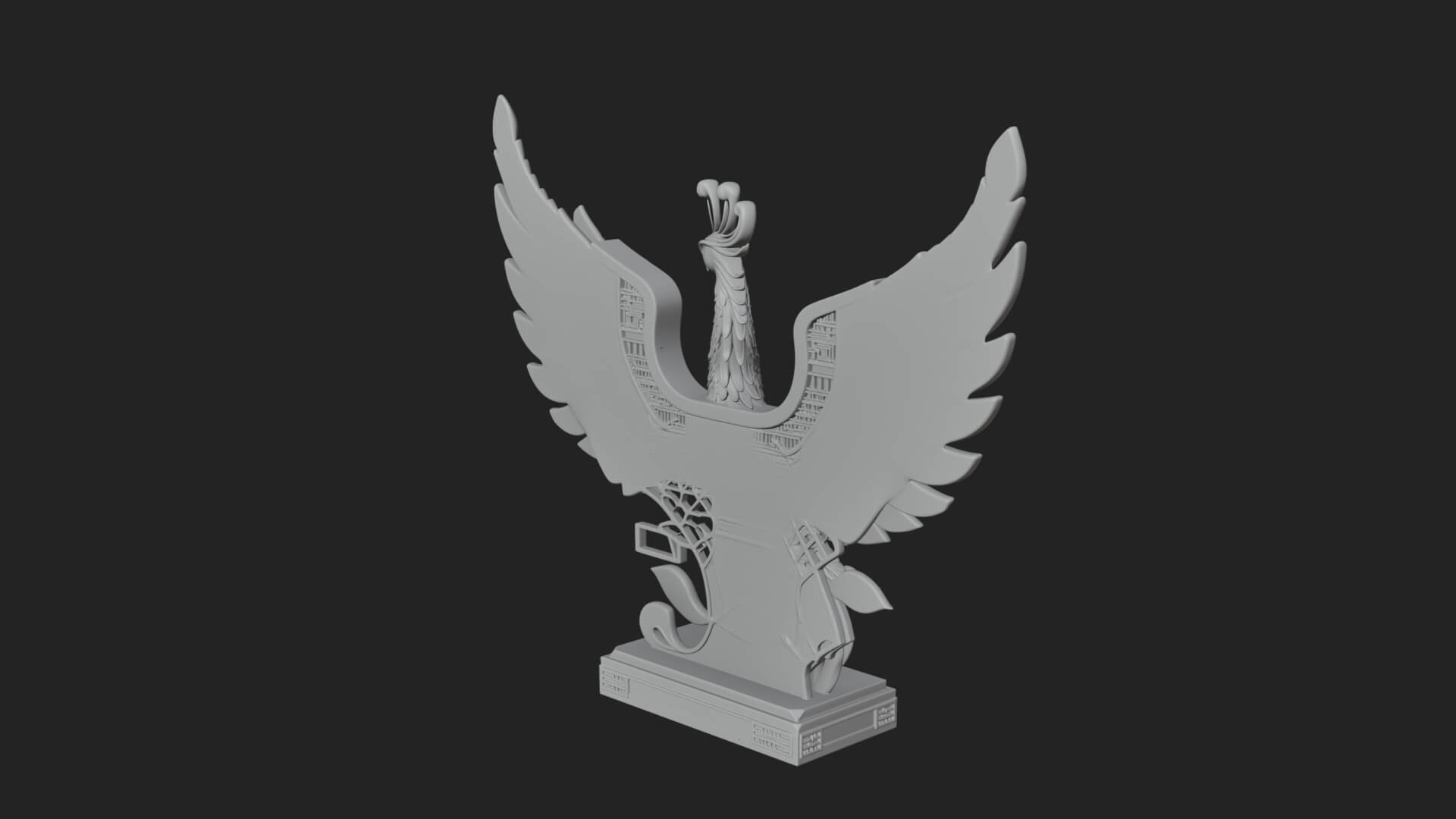 Rising Phoenix Bird Statue Design 12 3D Print Model 3D Model