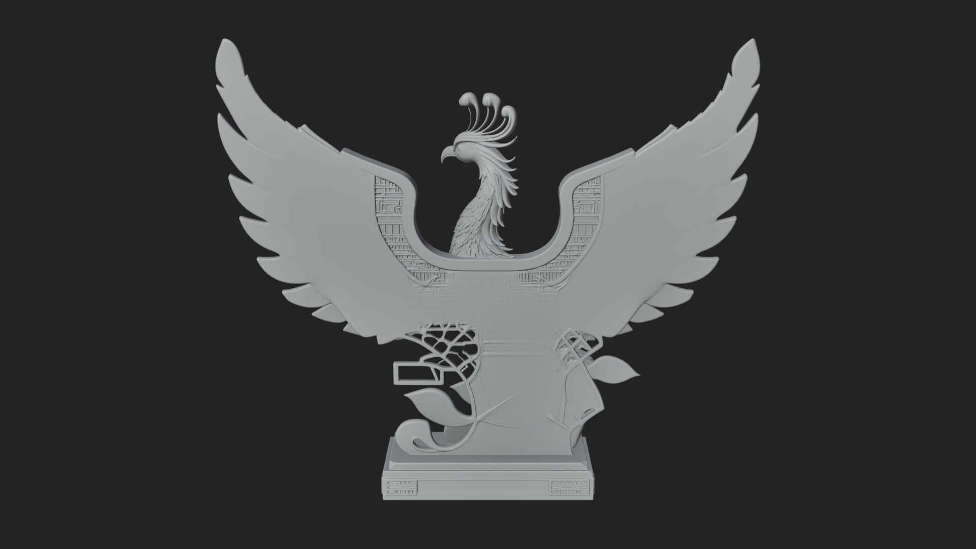 Rising Phoenix Bird Statue Design 12 3D Print Model 3D Model