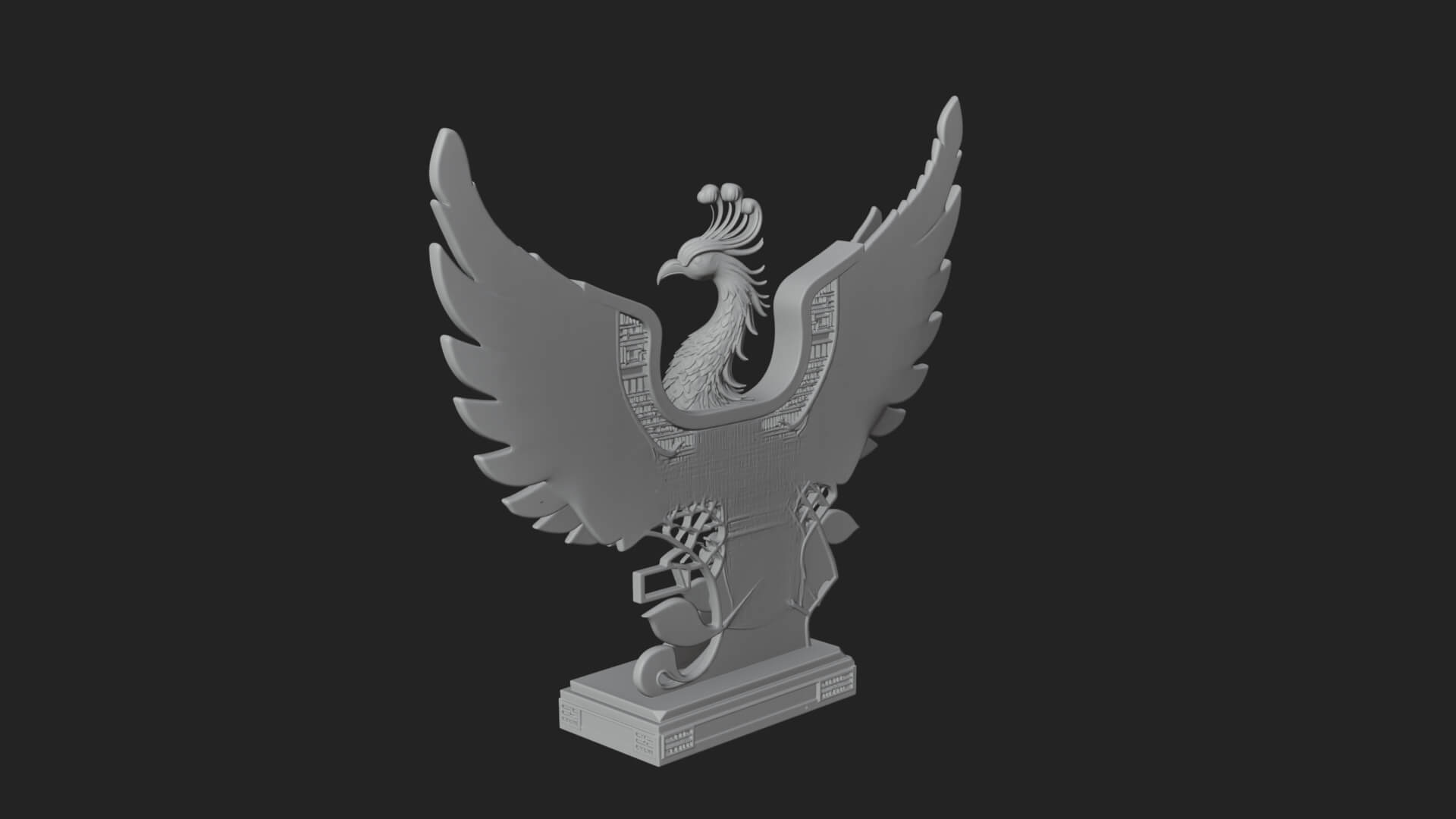 Rising Phoenix Bird Statue Design 12 3D Print Model 3D Model