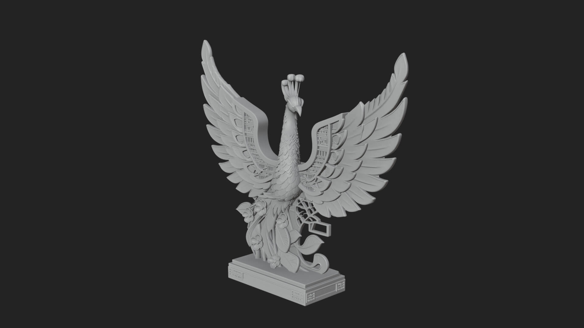 Rising Phoenix Bird Statue Design 12 3D Print Model 3D Model