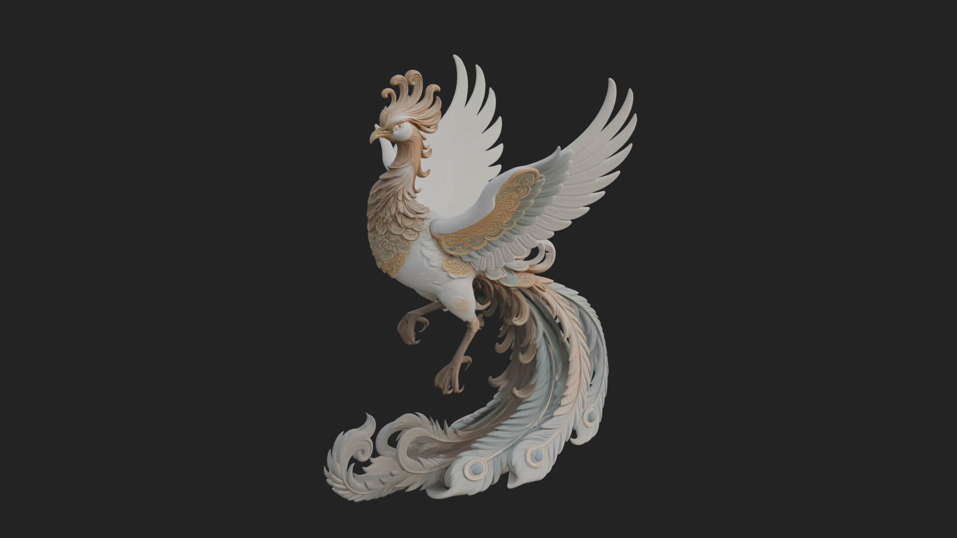 Rising Phoenix Bird Statue Design 2 3D Print Model 3D Model