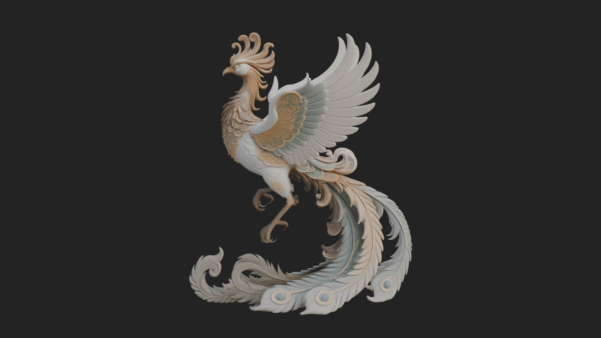 Rising Phoenix Bird Statue Design 2 3D Print Model 3D Model