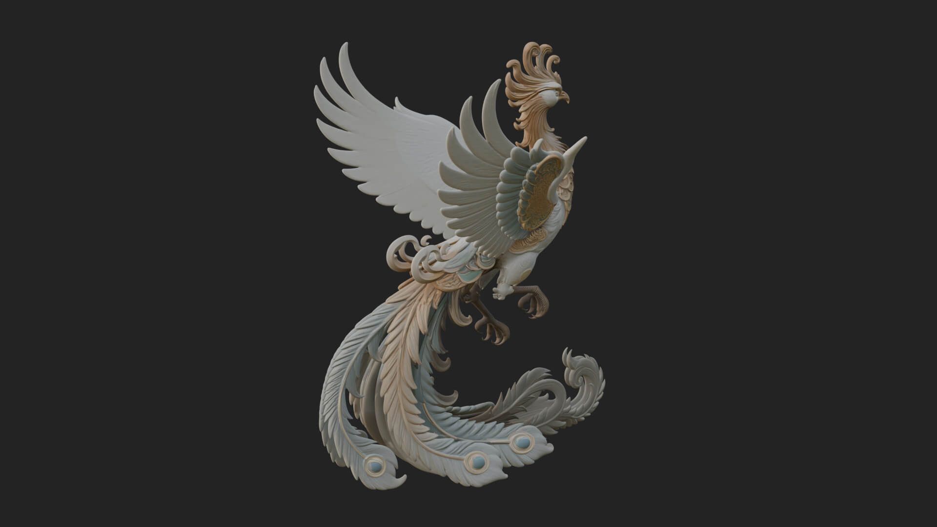 Rising Phoenix Bird Statue Design 2 3D Print Model 3D Model