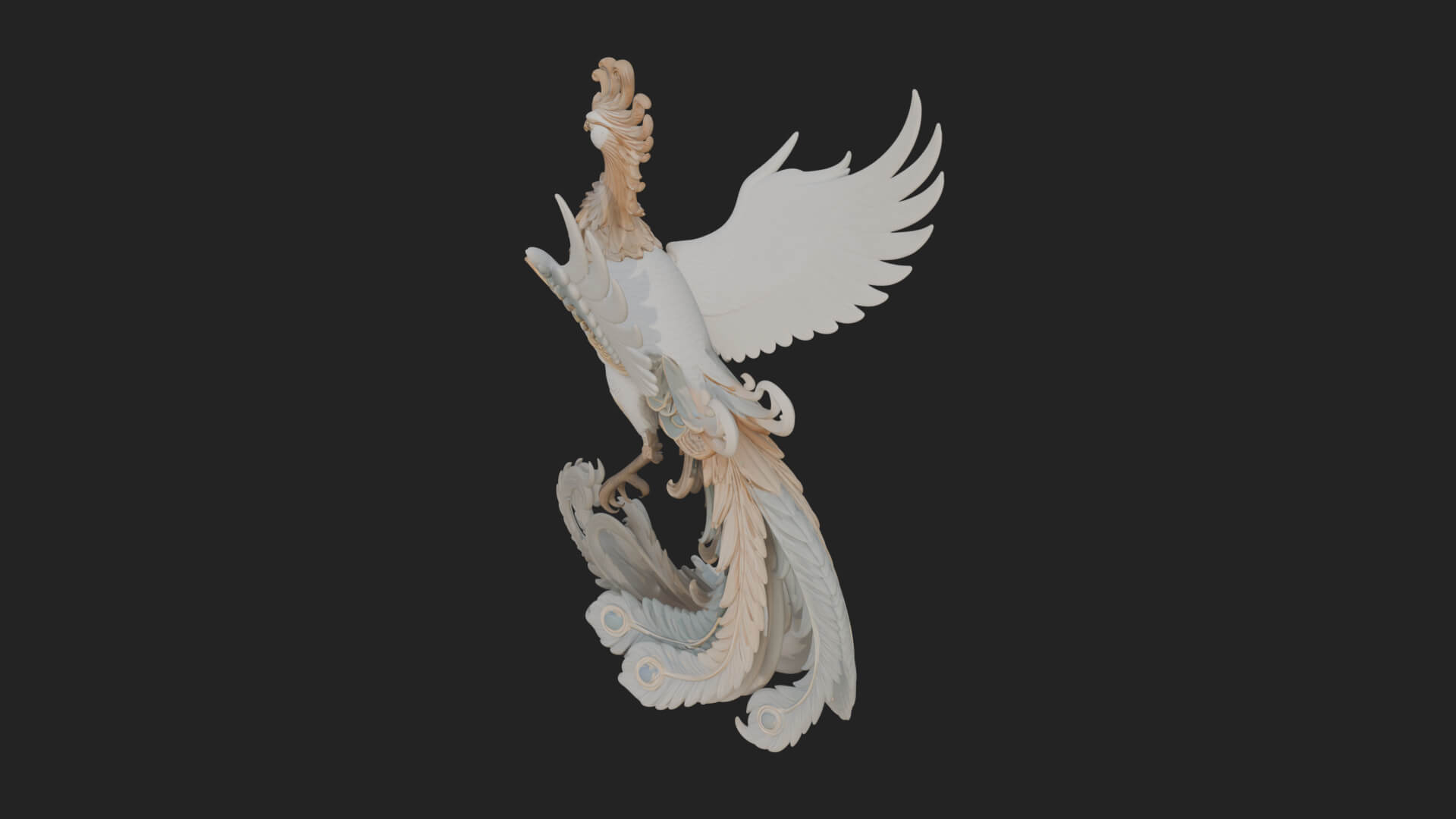 Rising Phoenix Bird Statue Design 2 3D Print Model 3D Model