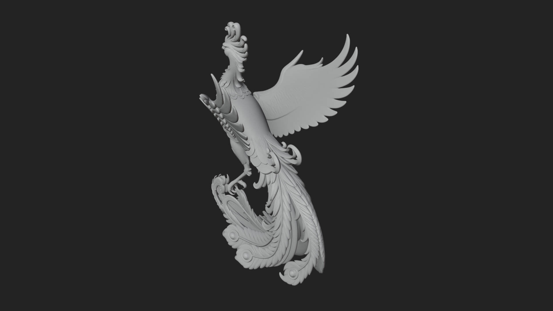 Rising Phoenix Bird Statue Design 2 3D Print Model 3D Model