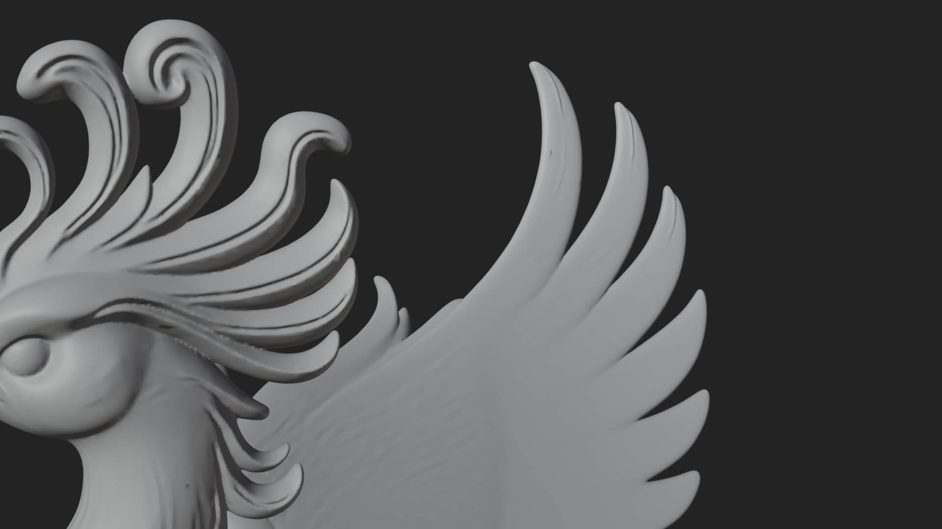 Rising Phoenix Bird Statue Design 2 3D Print Model 3D Model