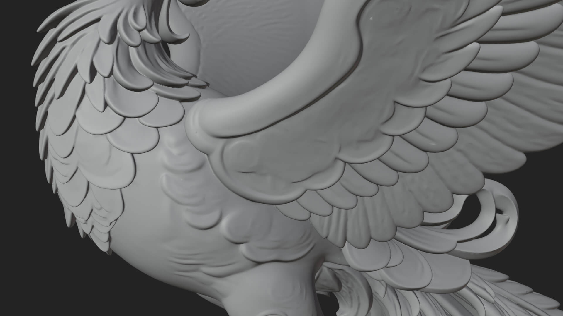 Rising Phoenix Bird Statue Design 2 3D Print Model 3D Model