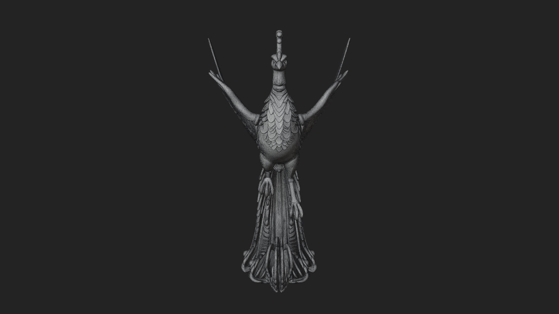 Rising Phoenix Bird Statue Design 2 3D Print Model 3D Model