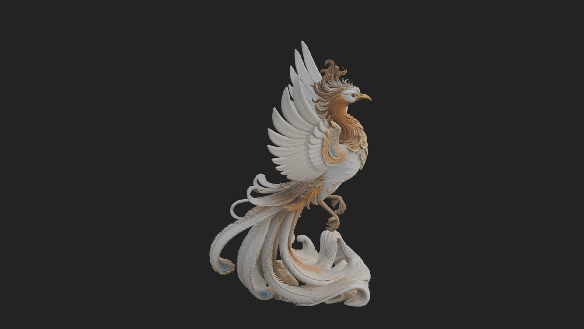 Rising Phoenix Bird Statue Design 3 3D Print Model 3D Model