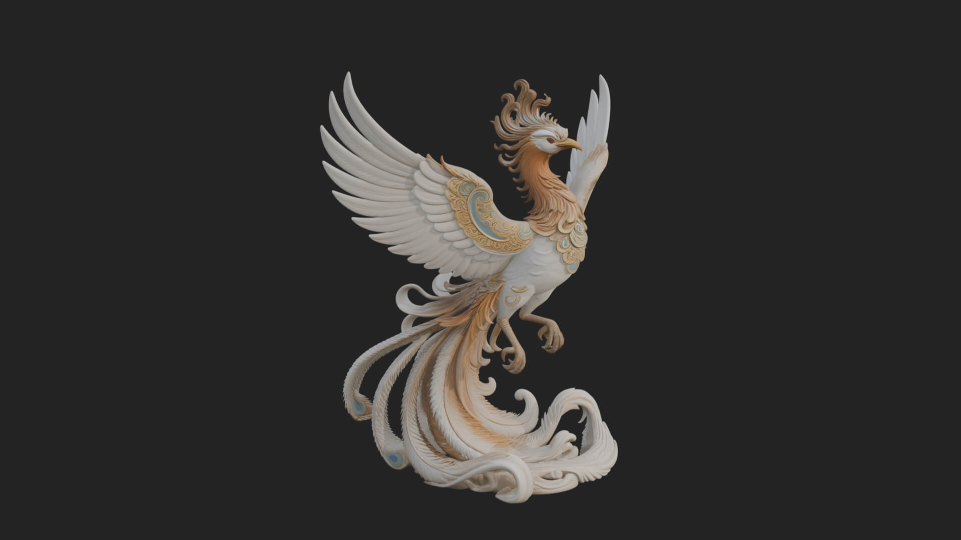 Rising Phoenix Bird Statue Design 3 3D Print Model 3D Model