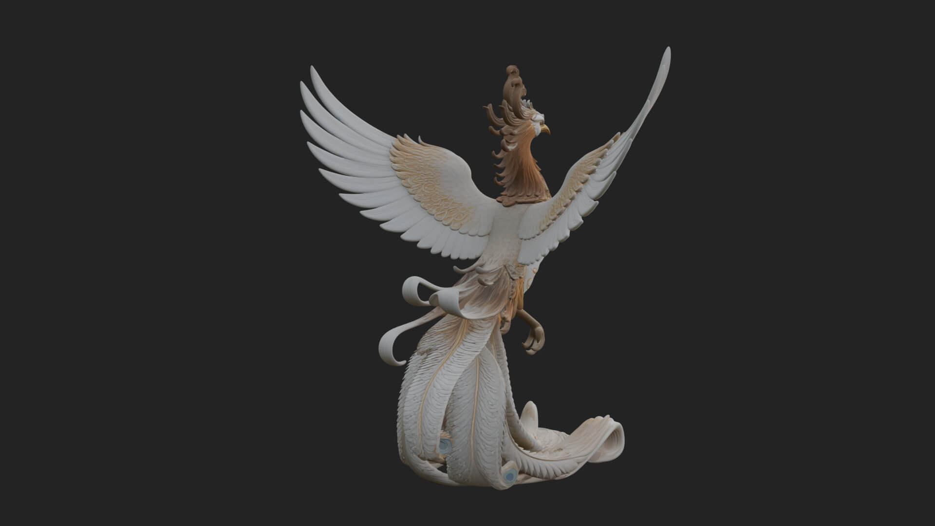 Rising Phoenix Bird Statue Design 3 3D Print Model 3D Model