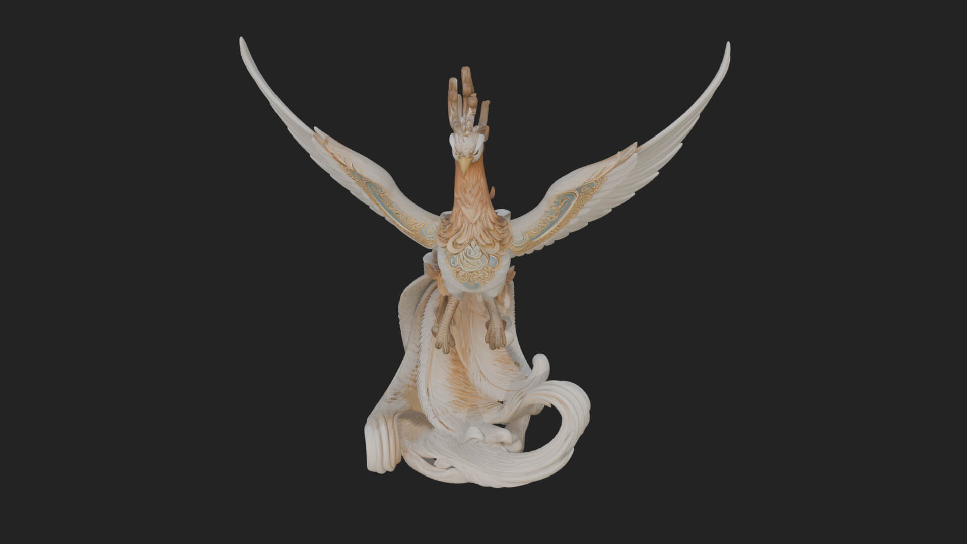 Rising Phoenix Bird Statue Design 3 3D Print Model 3D Model