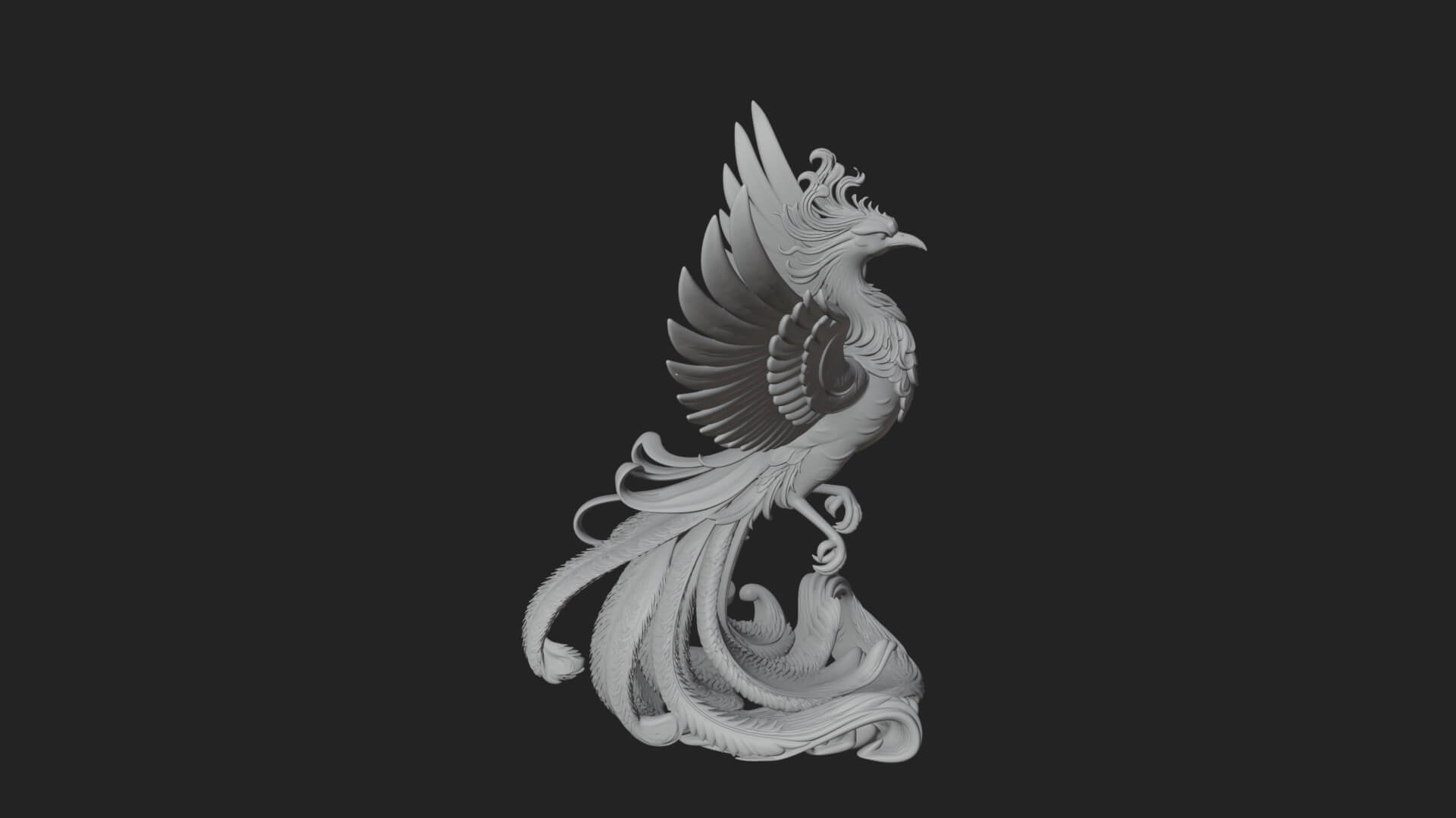 Rising Phoenix Bird Statue Design 3 3D Print Model 3D Model