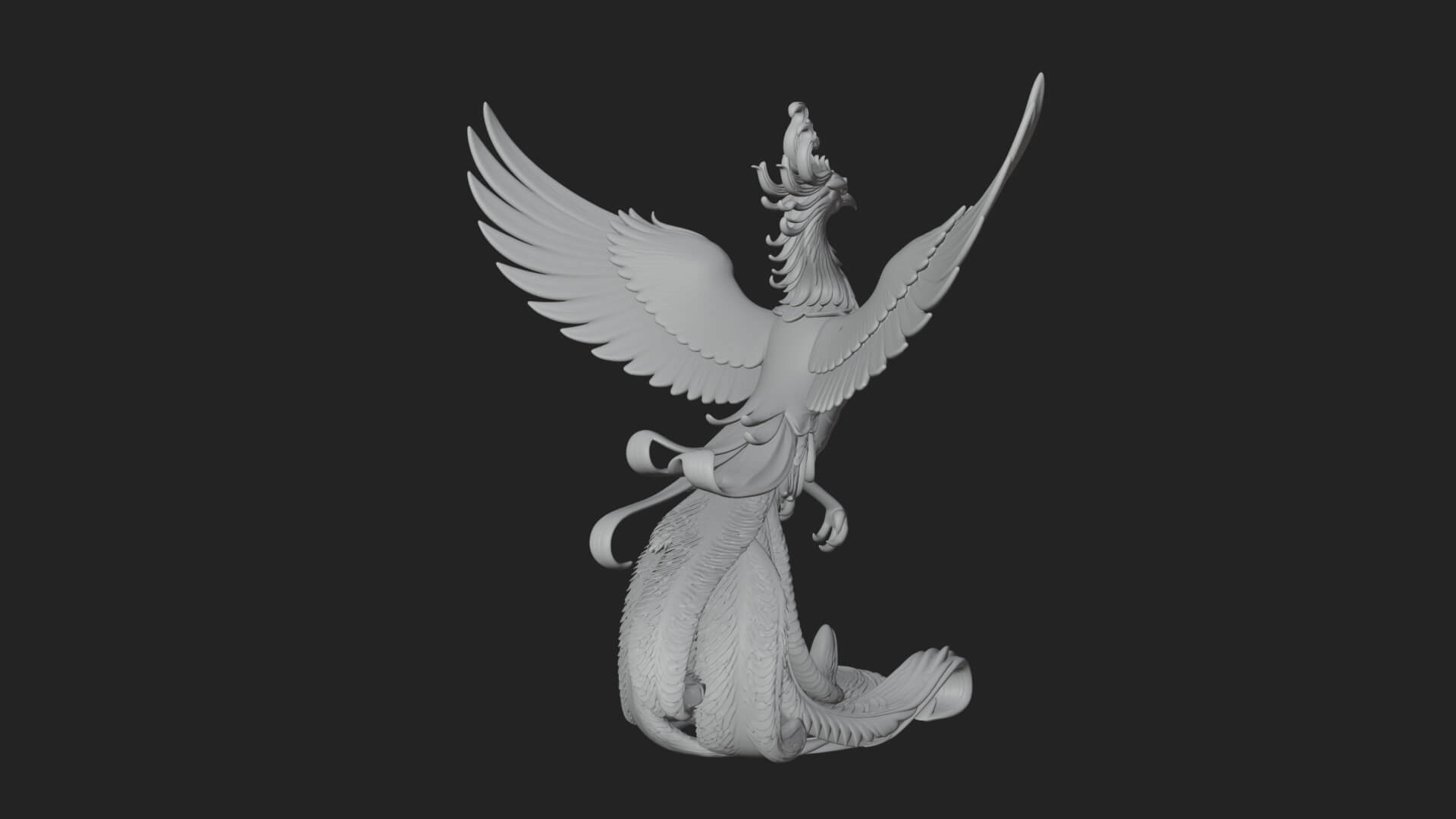 Rising Phoenix Bird Statue Design 3 3D Print Model 3D Model