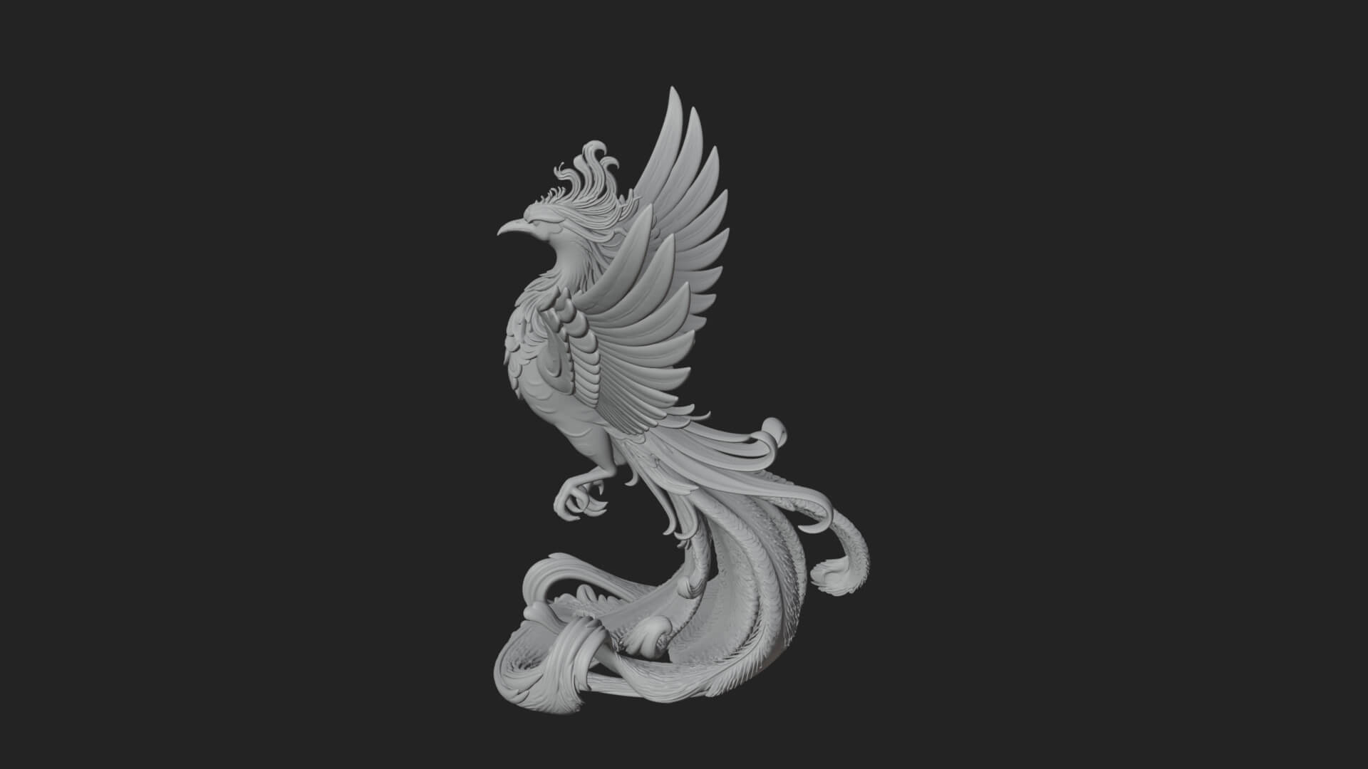Rising Phoenix Bird Statue Design 3 3D Print Model 3D Model