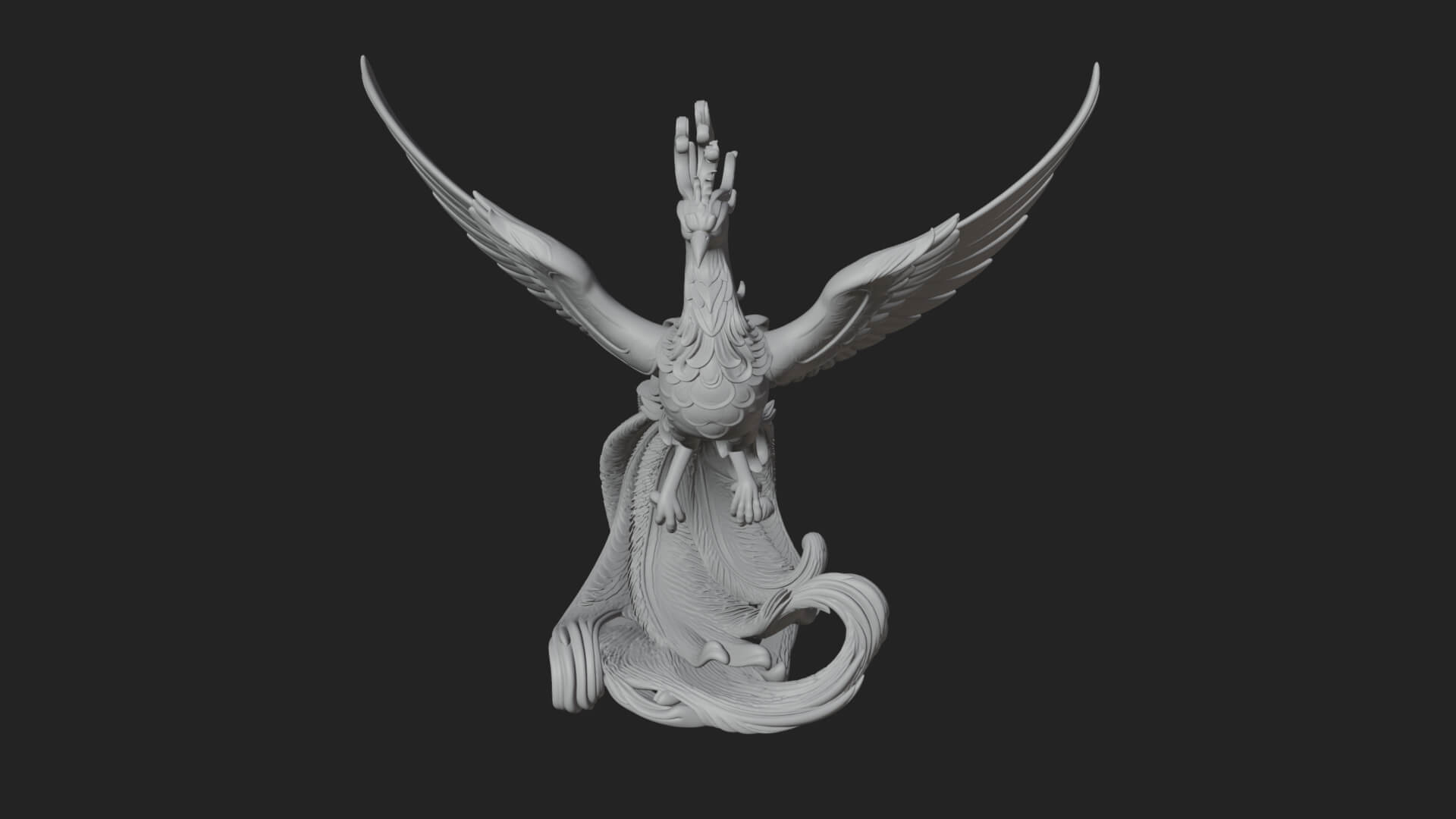Rising Phoenix Bird Statue Design 3 3D Print Model 3D Model