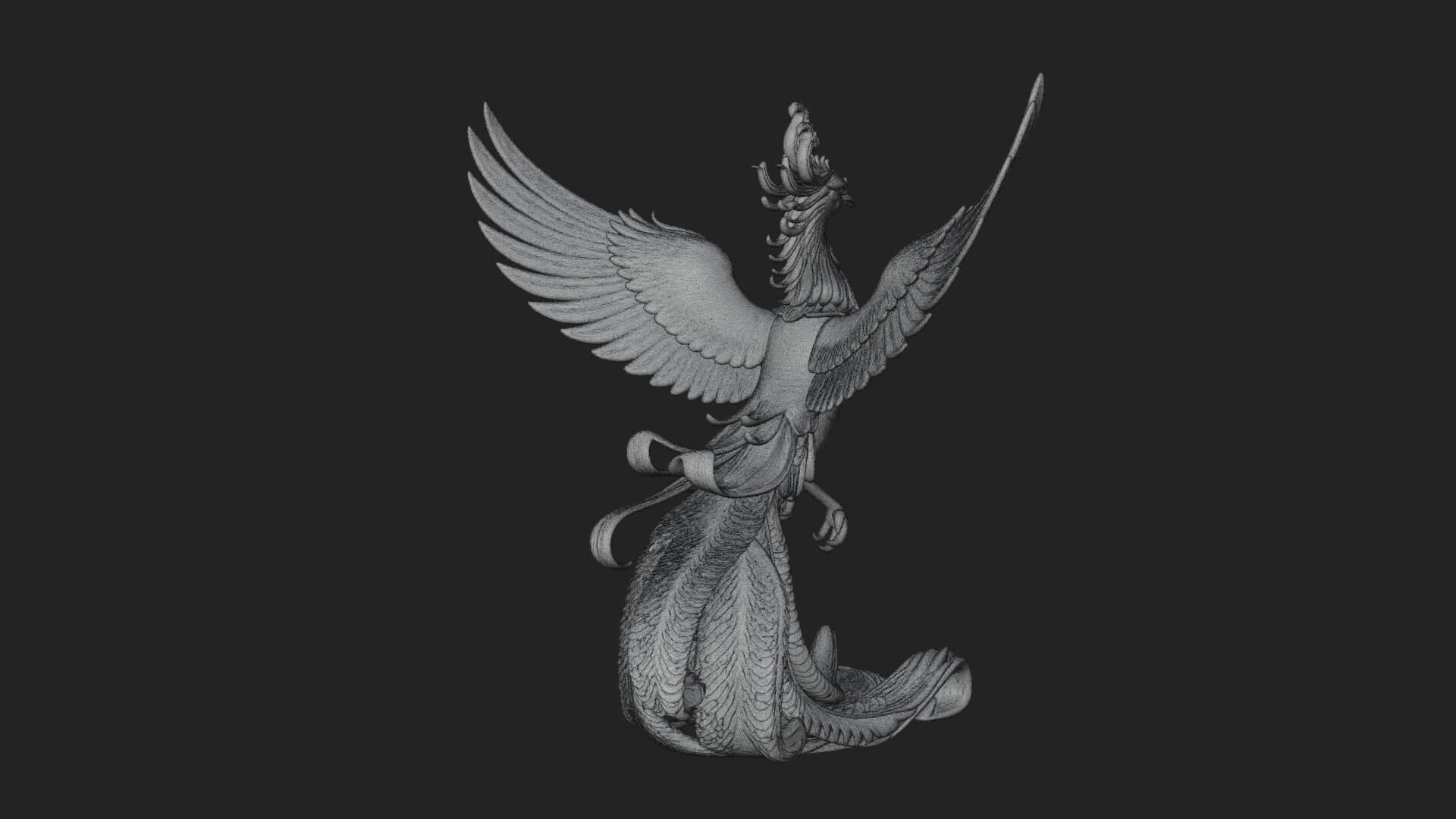 Rising Phoenix Bird Statue Design 3 3D Print Model 3D Model