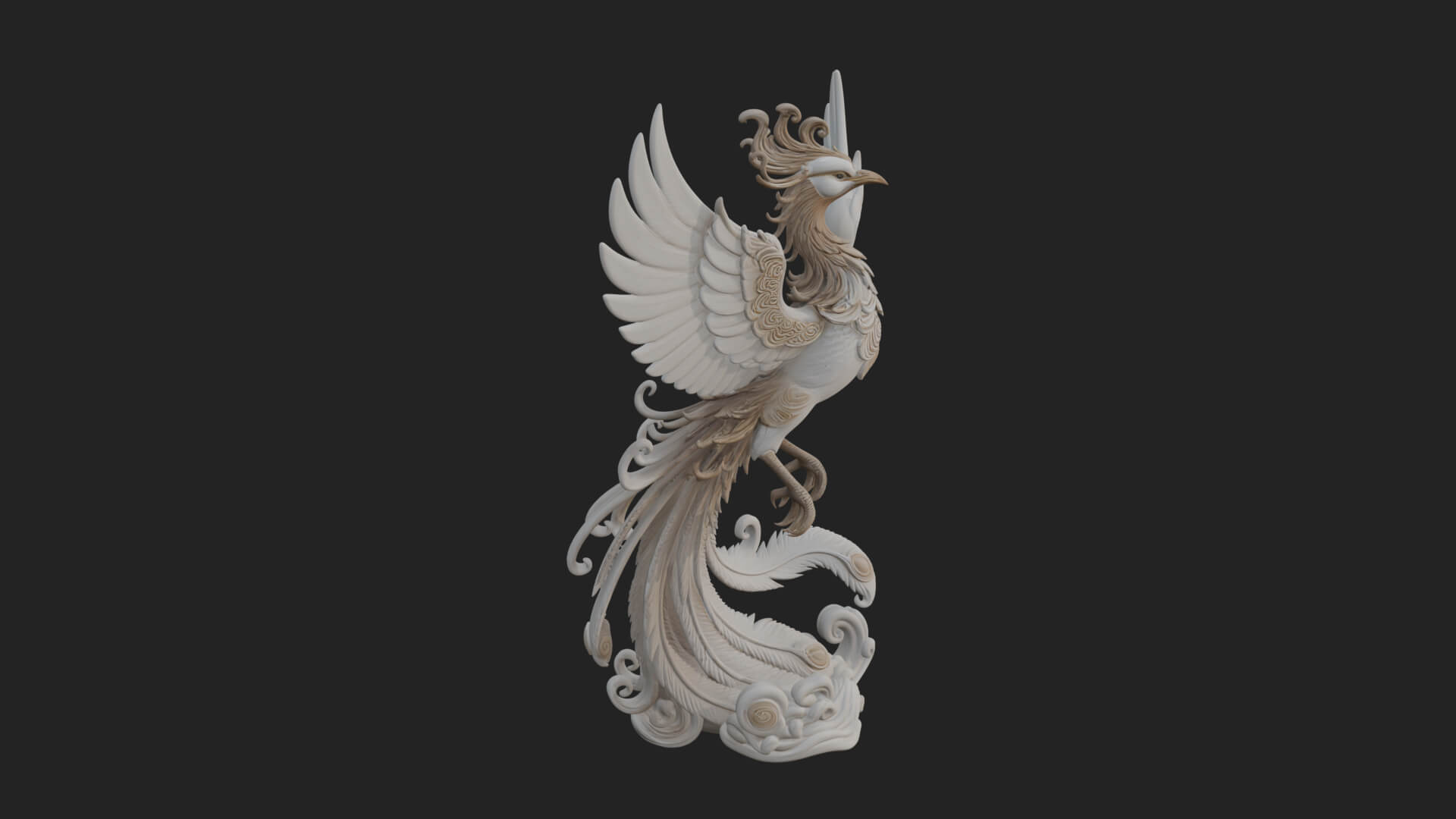 Rising Phoenix Bird Statue Design 4 3D Print Model 3D Model