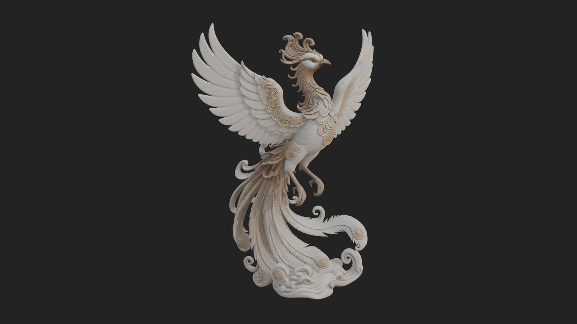 Rising Phoenix Bird Statue Design 4 3D Print Model 3D Model