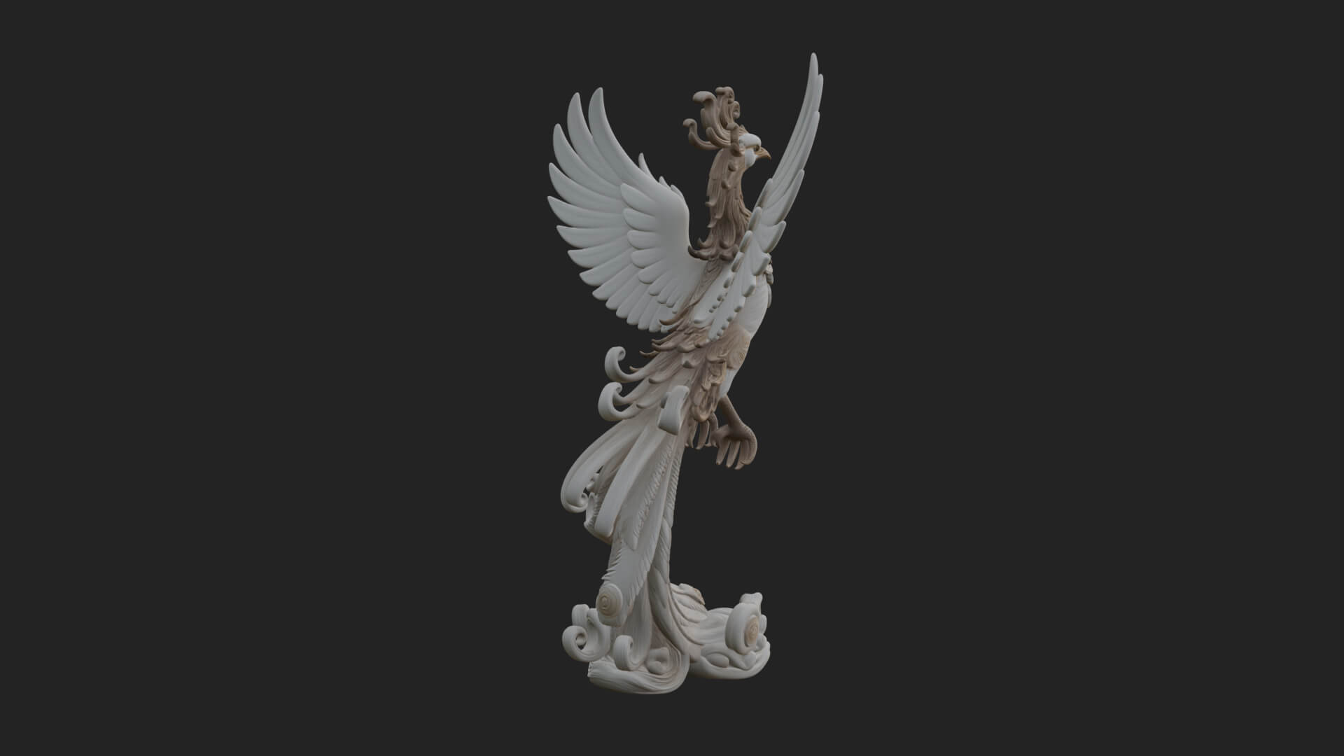Rising Phoenix Bird Statue Design 4 3D Print Model 3D Model