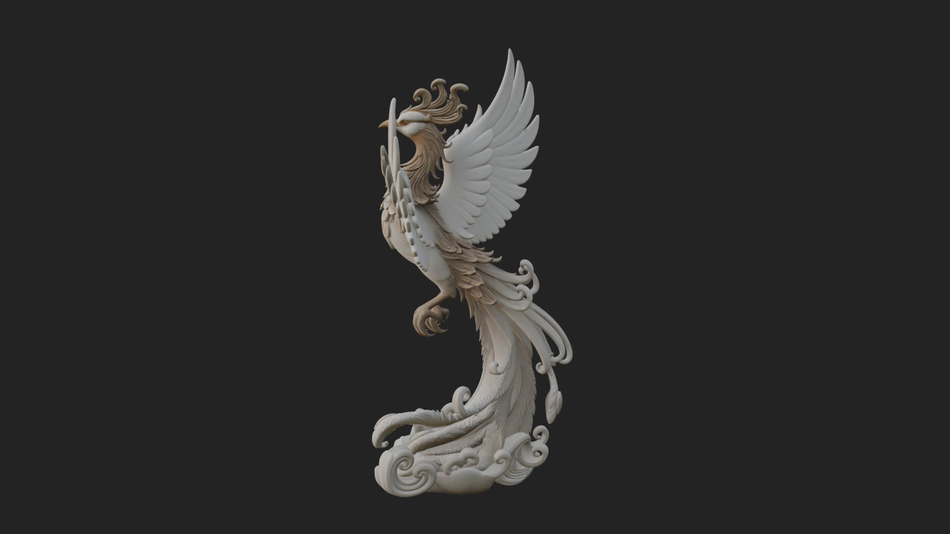Rising Phoenix Bird Statue Design 4 3D Print Model 3D Model