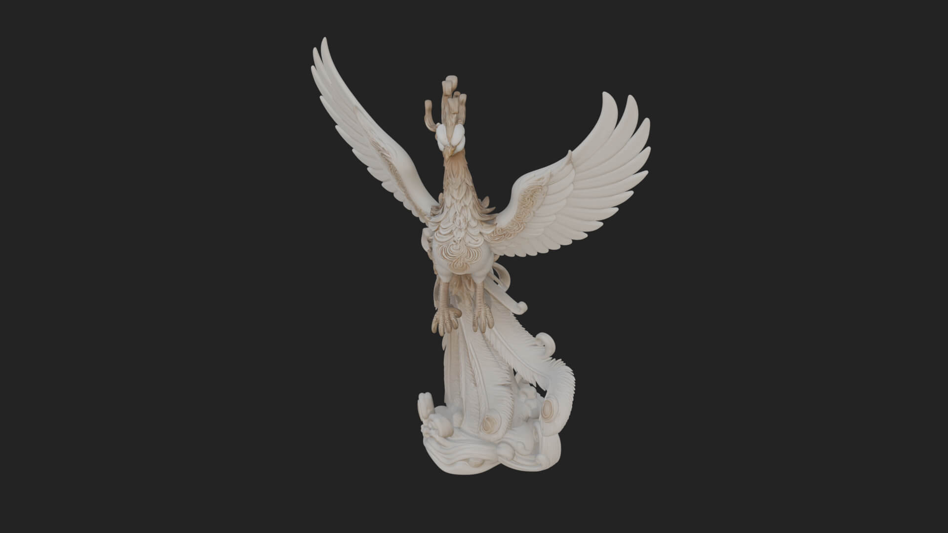 Rising Phoenix Bird Statue Design 4 3D Print Model 3D Model