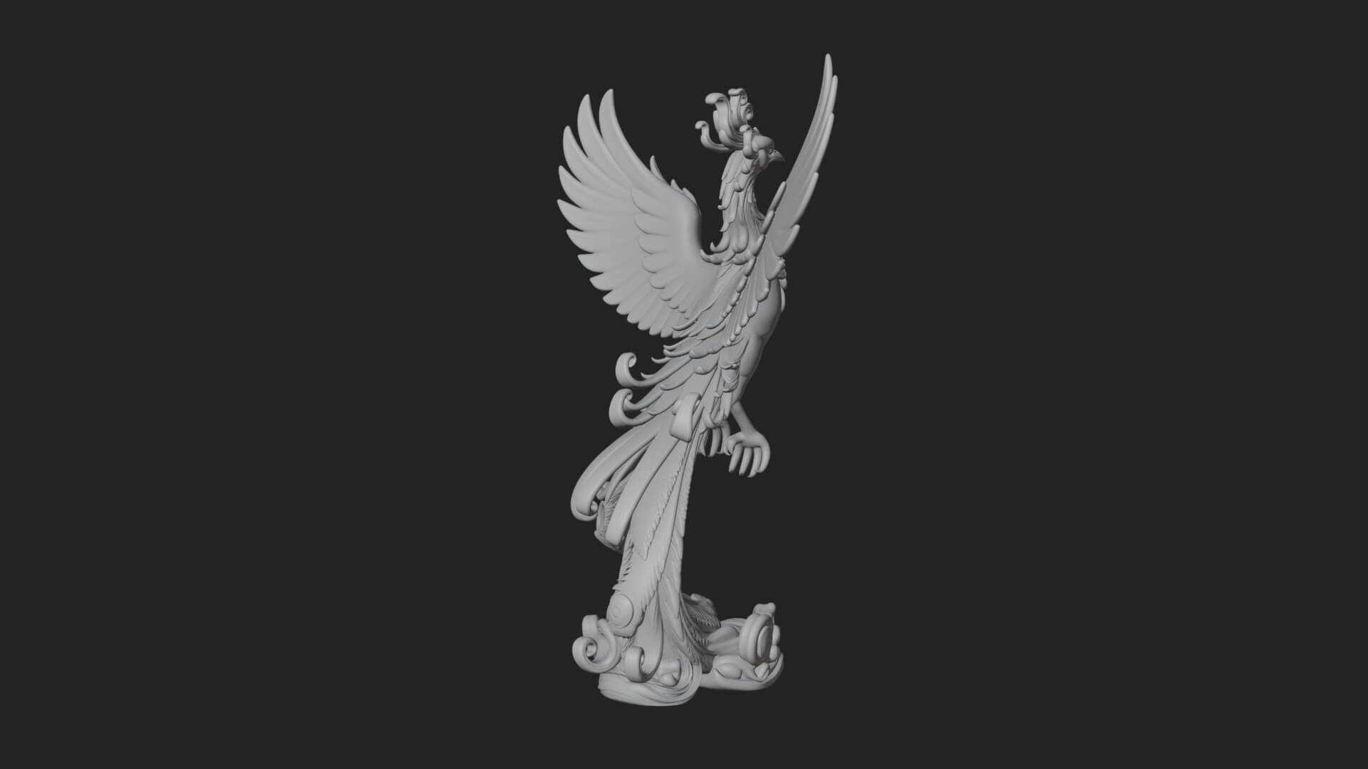 Rising Phoenix Bird Statue Design 4 3D Print Model 3D Model