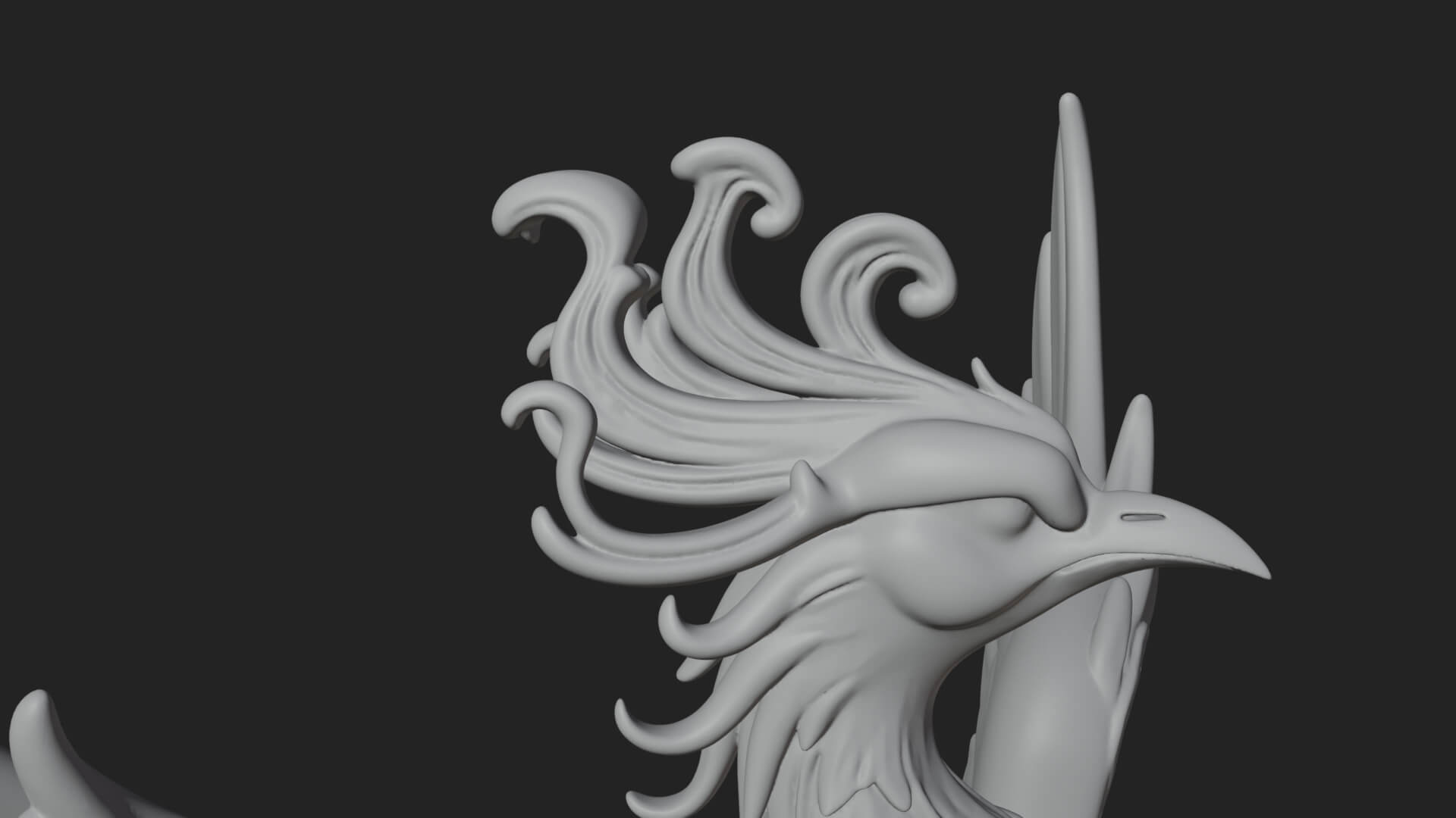 Rising Phoenix Bird Statue Design 4 3D Print Model 3D Model