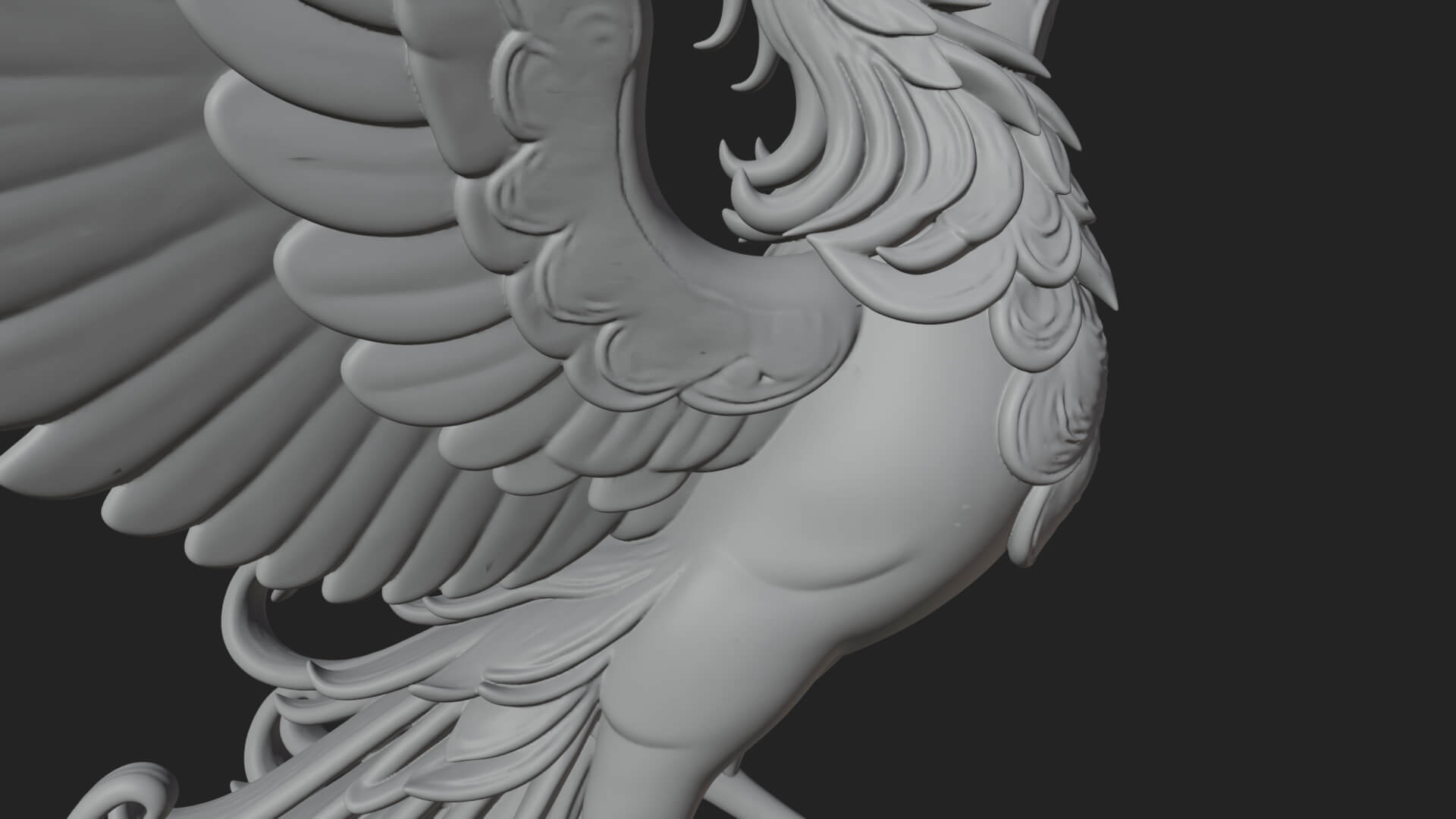 Rising Phoenix Bird Statue Design 4 3D Print Model 3D Model