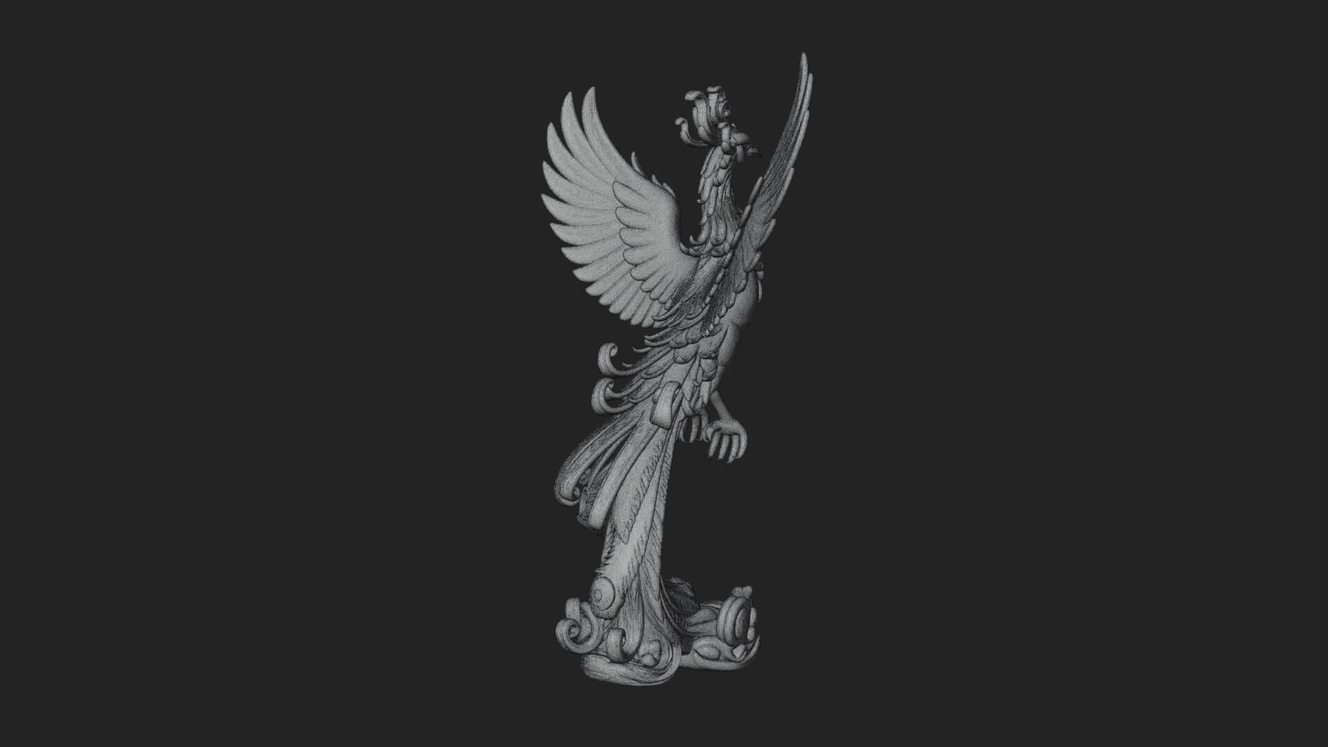 Rising Phoenix Bird Statue Design 4 3D Print Model 3D Model