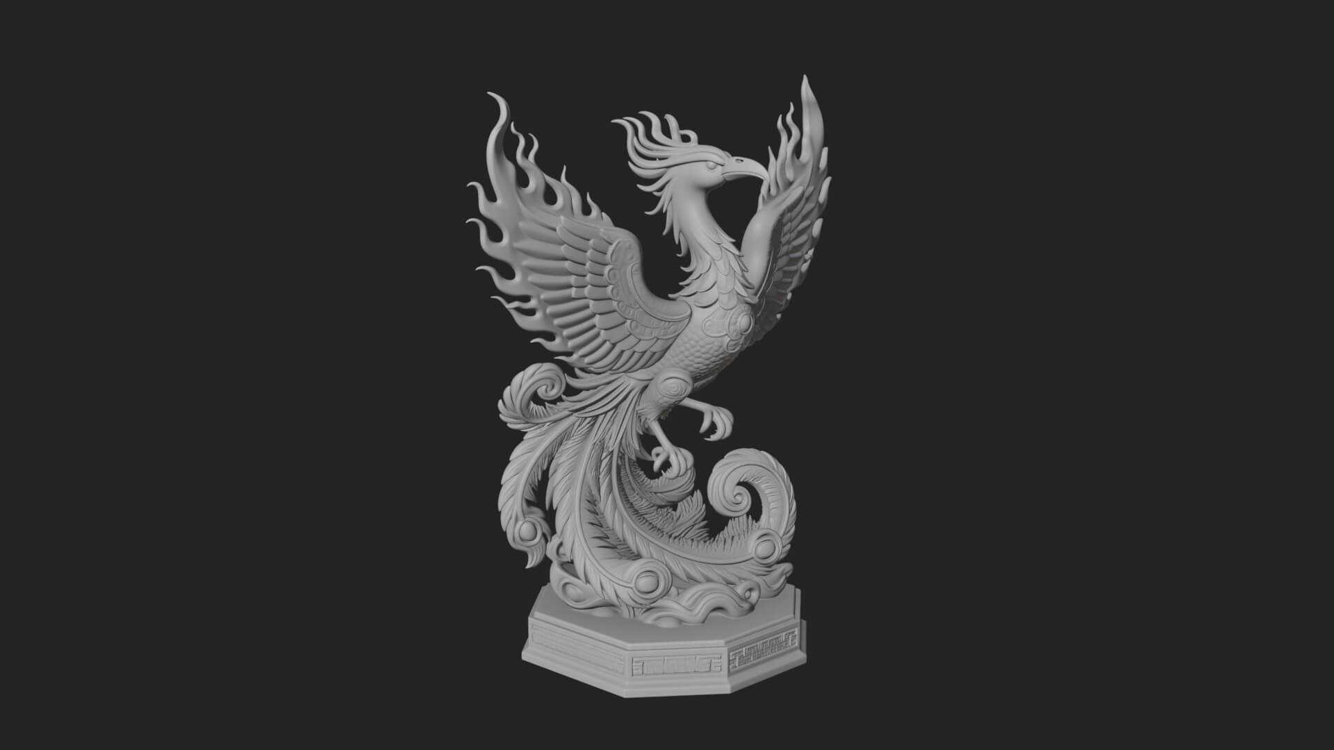 Rising Phoenix Bird Statue Design 5 3D Print Model 3D Model