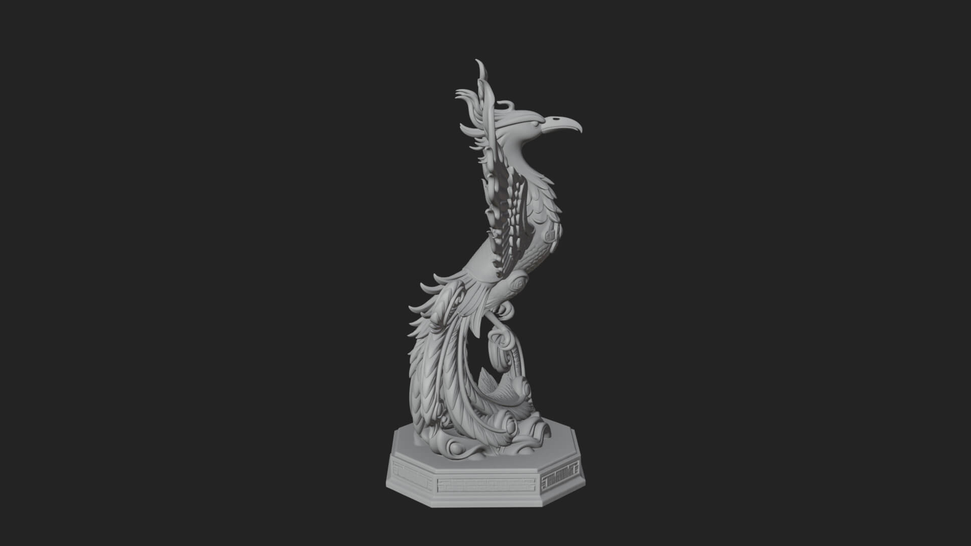 Rising Phoenix Bird Statue Design 5 3D Print Model 3D Model