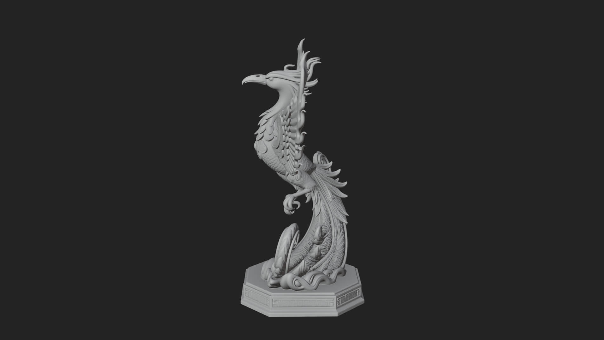 Rising Phoenix Bird Statue Design 5 3D Print Model 3D Model