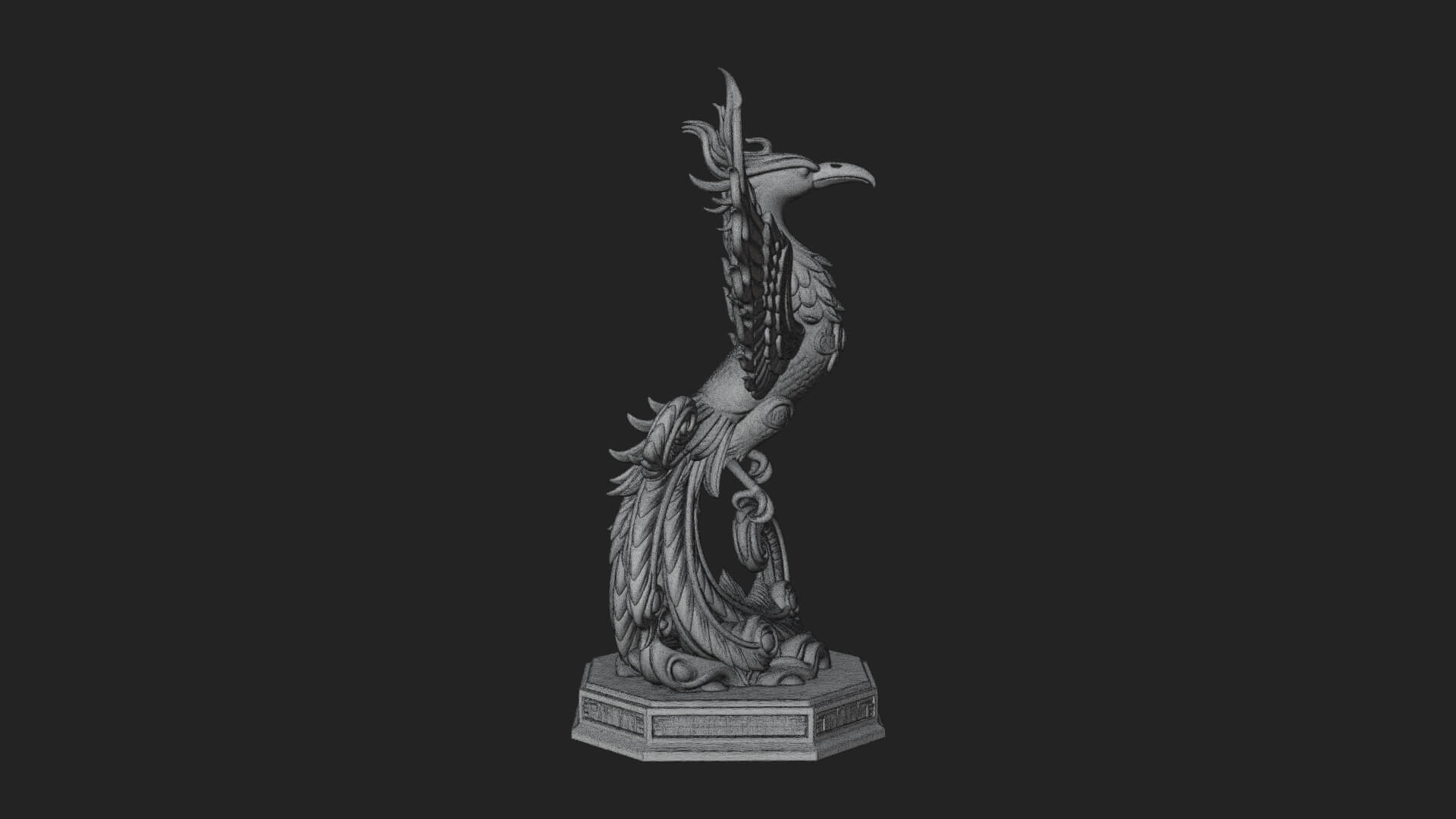 Rising Phoenix Bird Statue Design 5 3D Print Model 3D Model