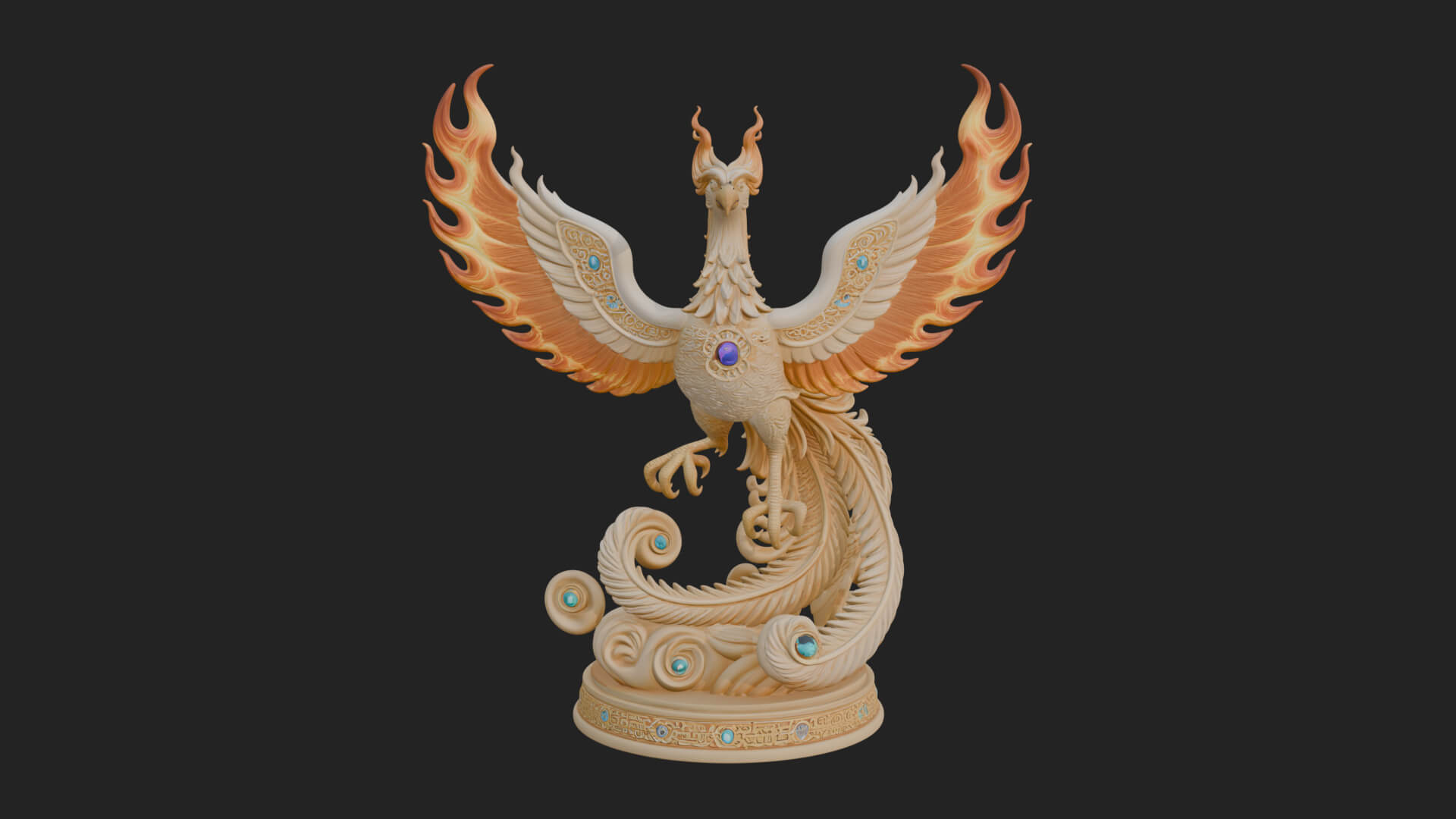 Rising Phoenix Bird Statue Design 6 3D Print Model 3D Model