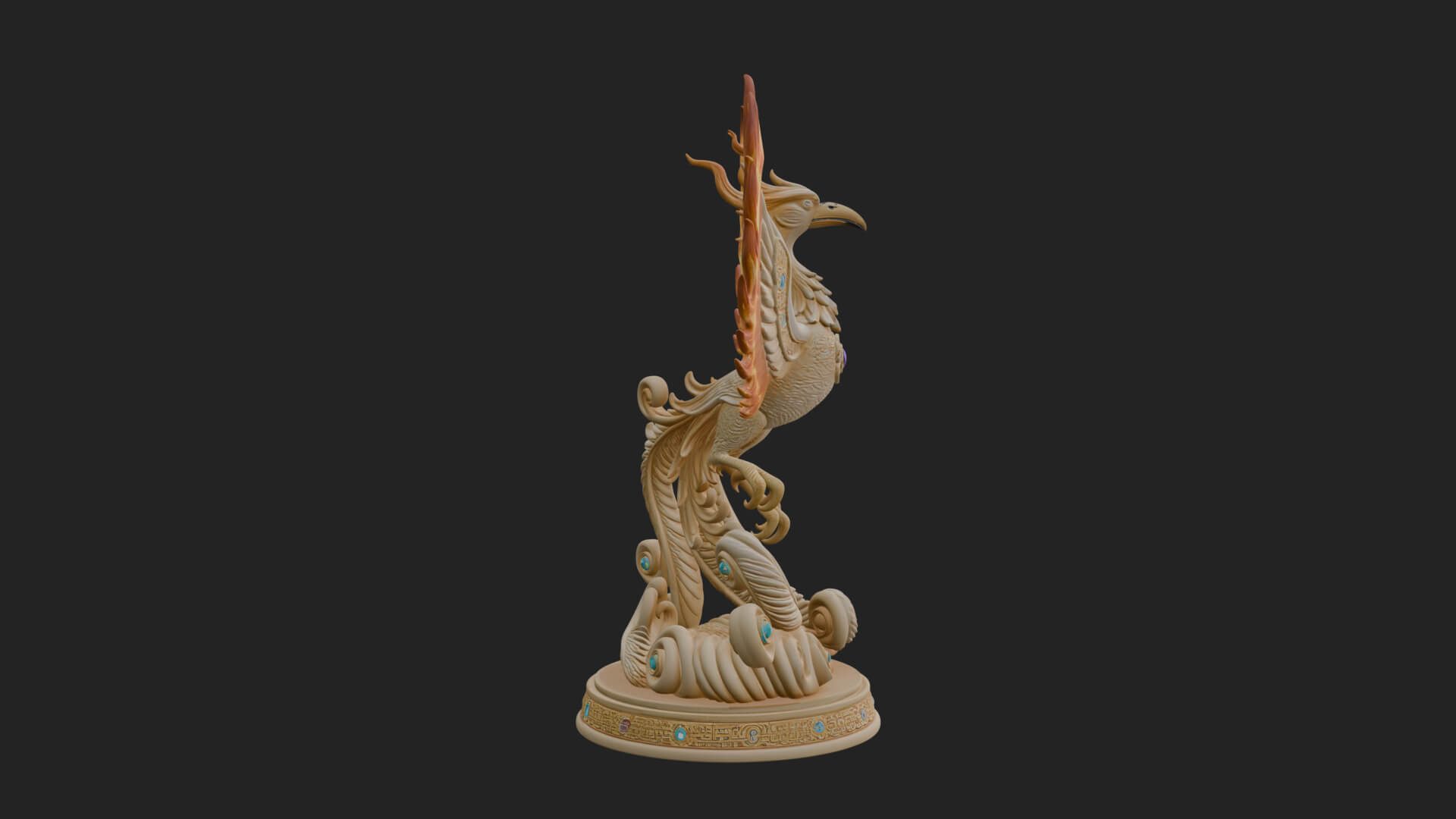 Rising Phoenix Bird Statue Design 6 3D Print Model 3D Model