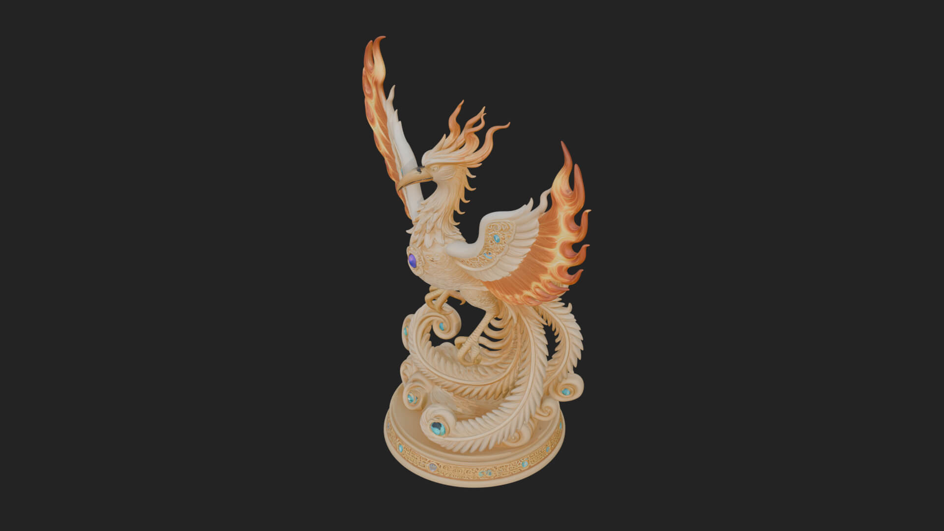 Rising Phoenix Bird Statue Design 6 3D Print Model 3D Model