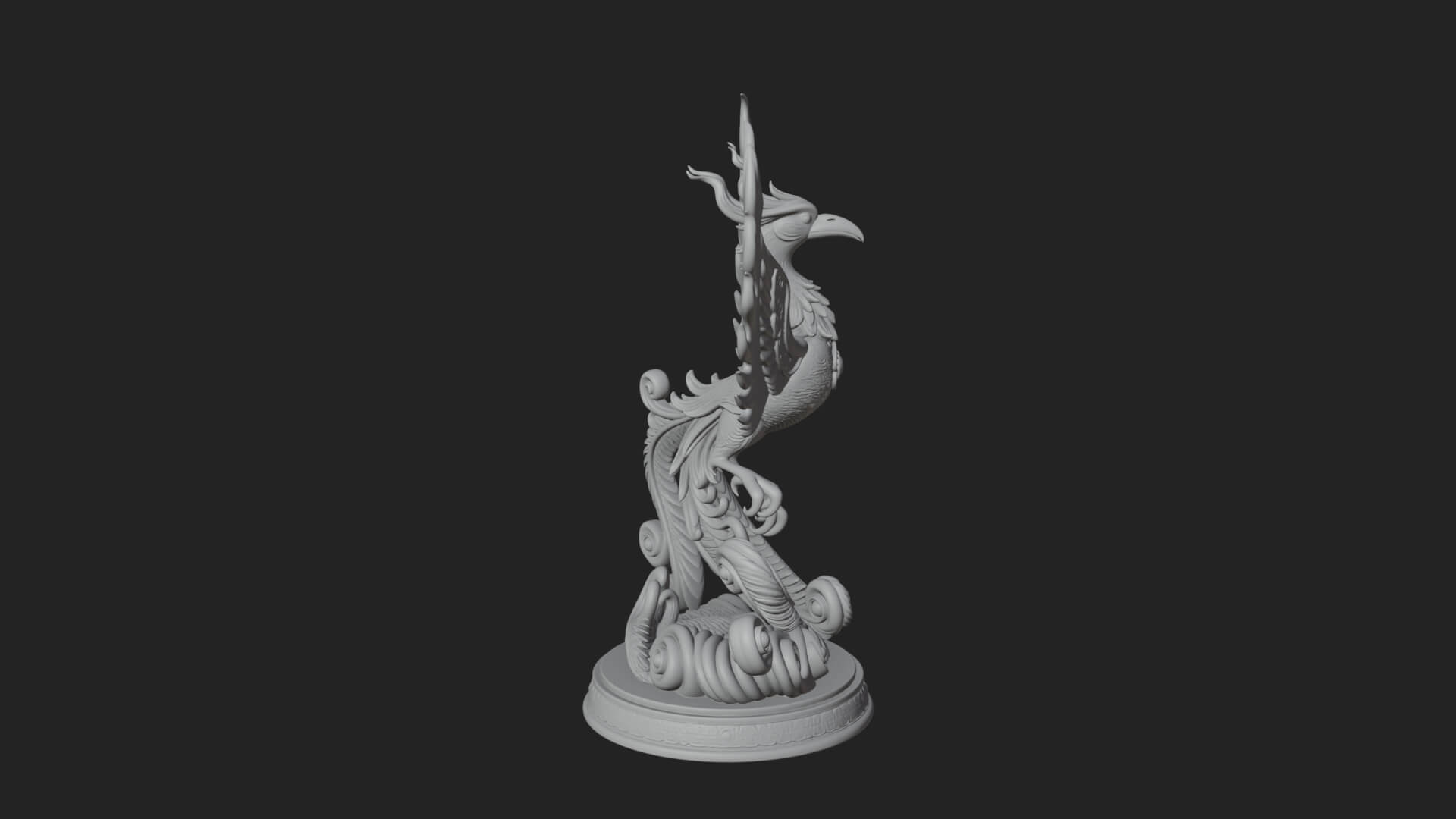 Rising Phoenix Bird Statue Design 6 3D Print Model 3D Model