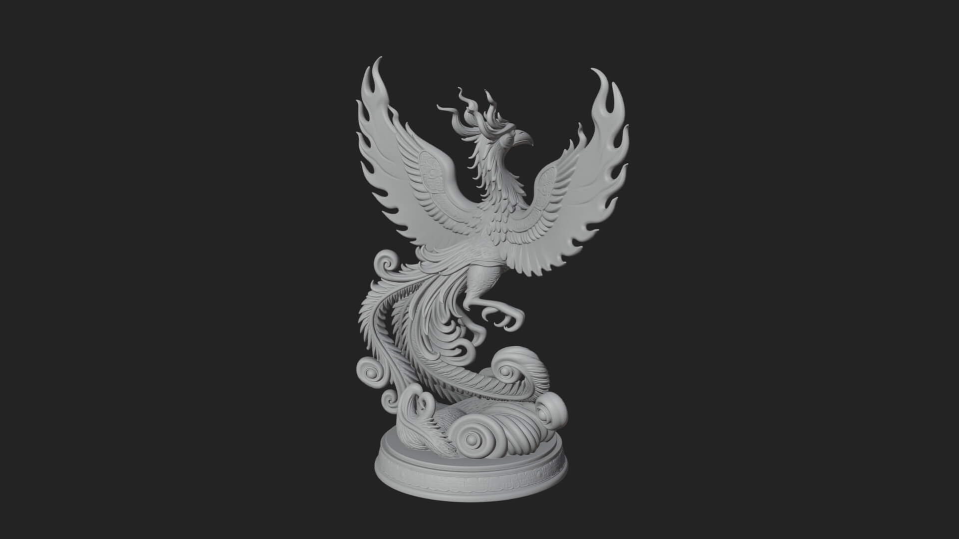 Rising Phoenix Bird Statue Design 6 3D Print Model 3D Model