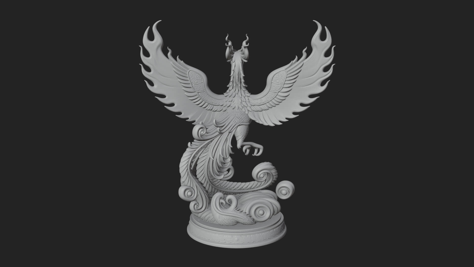 Rising Phoenix Bird Statue Design 6 3D Print Model 3D Model