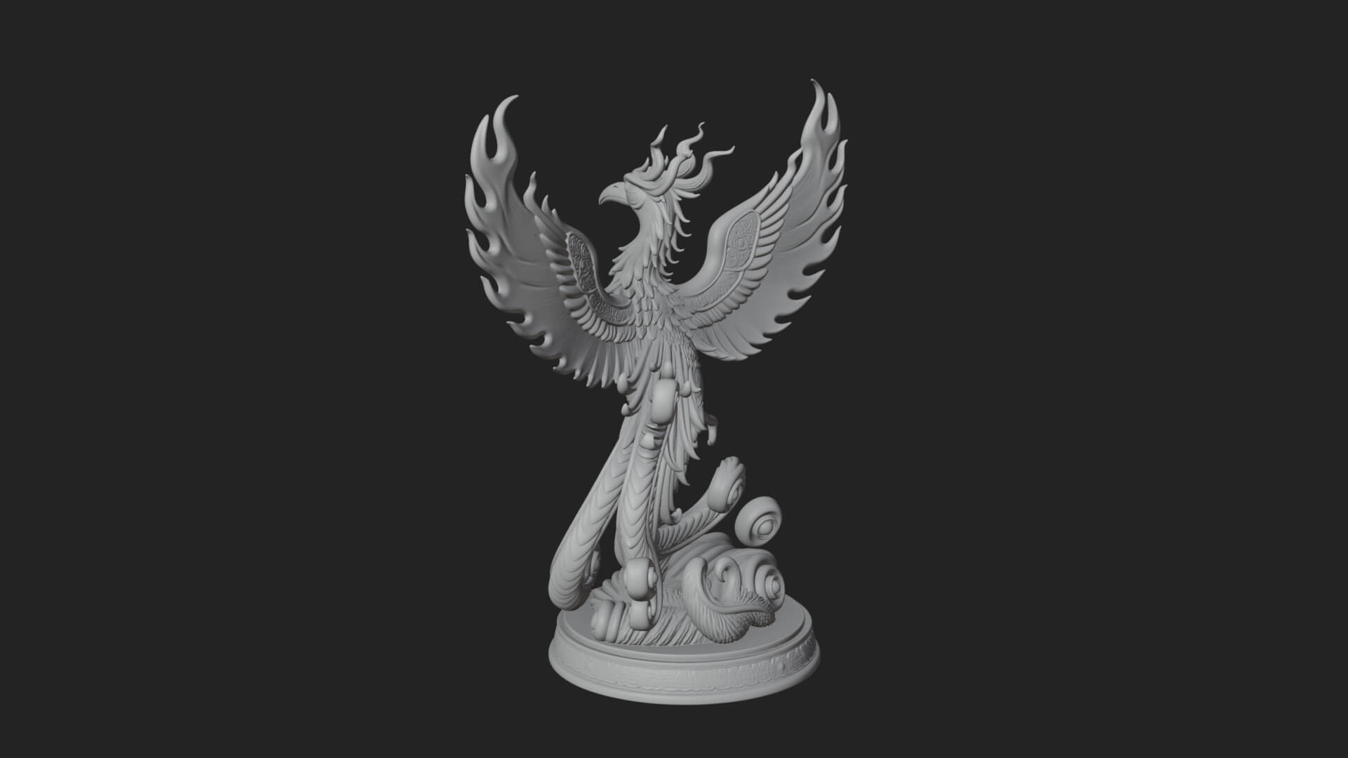 Rising Phoenix Bird Statue Design 6 3D Print Model 3D Model